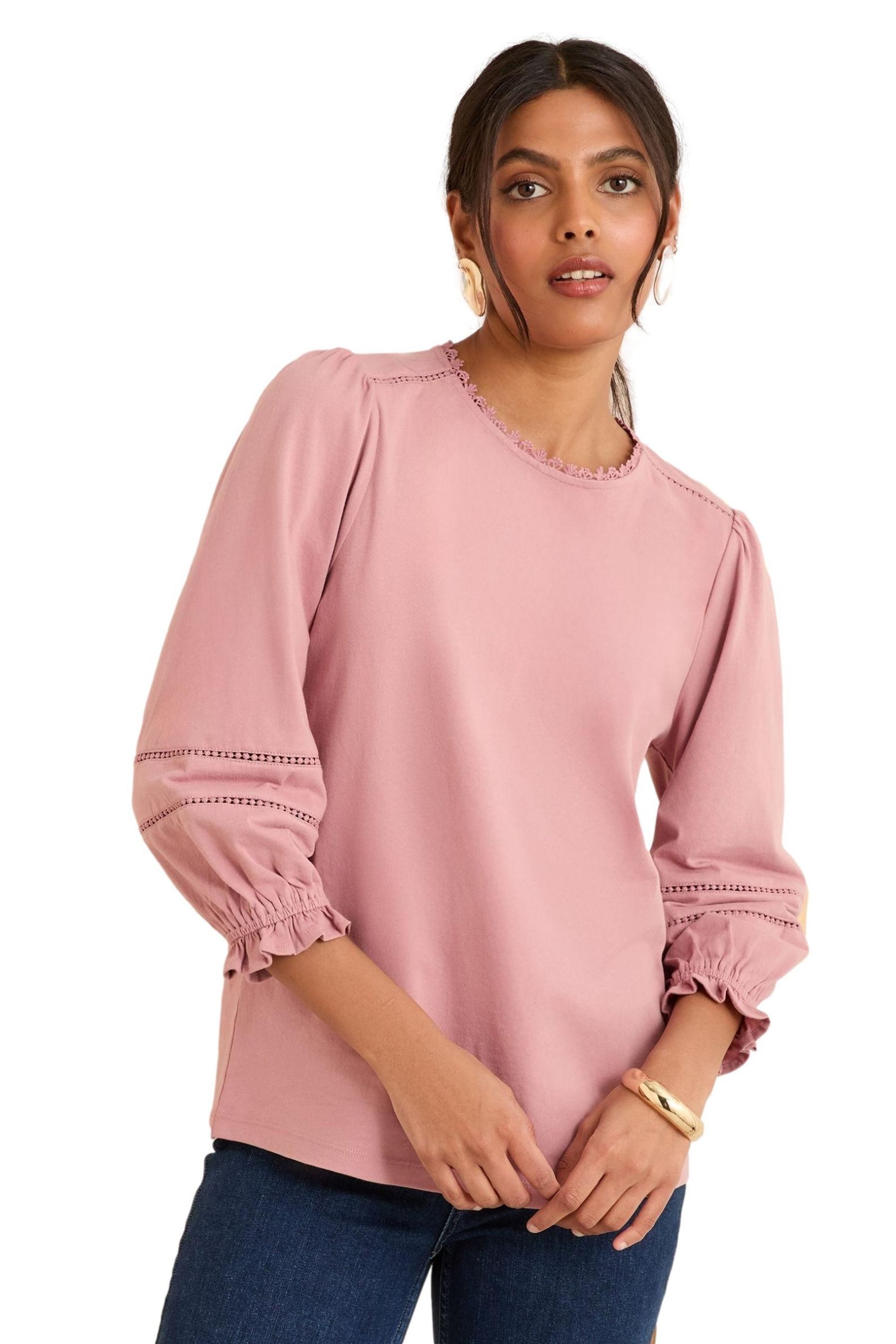 Love & Roses Langarmbluse Love & Roses Jersey-Shirt mit 3/4-Ärmeln, Regular günstig online kaufen