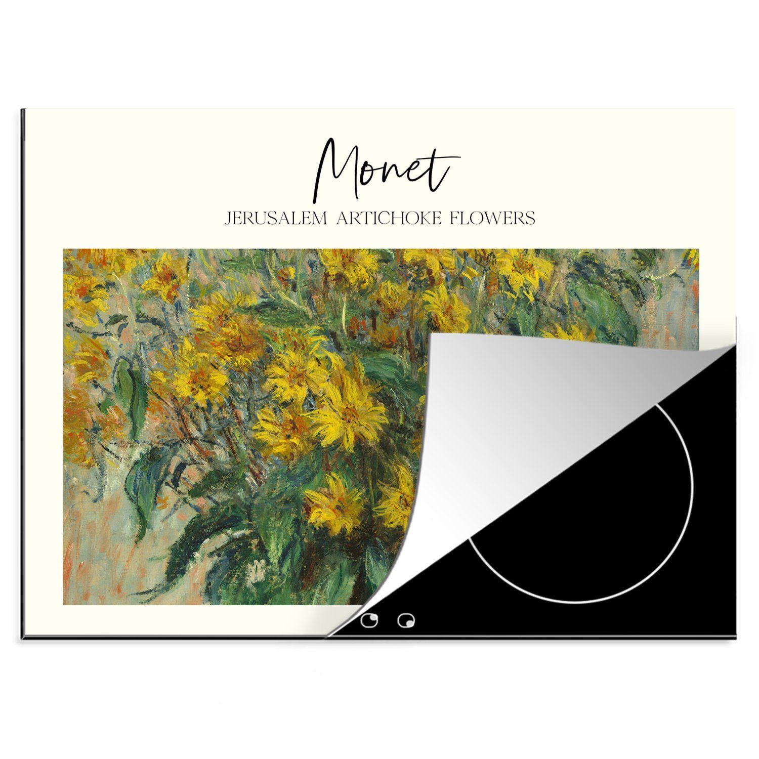 Arbeitsfläche cm, Meister tlg), - 70x52 Malerei nutzbar, Herdblende-/Abdeckplatte Monet, MuchoWow - Ceranfeldabdeckung (1 Vinyl, Mobile Alte