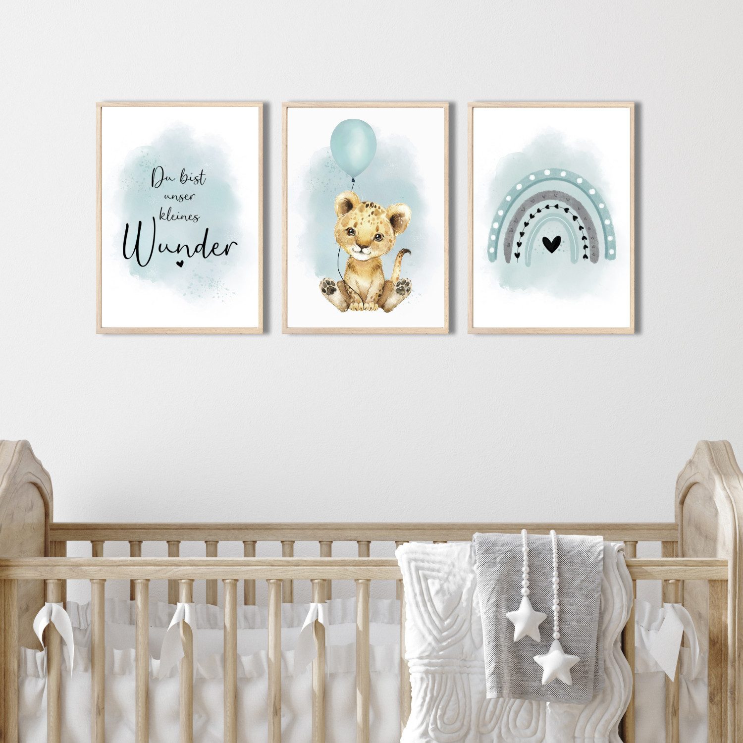 MeinBaby123® Poster Bilder Kinderzimmer, Poster Kinderzimmer Deko, Babyzimmer Deko, Spruch Wandbilder,  Boho,  Tiere