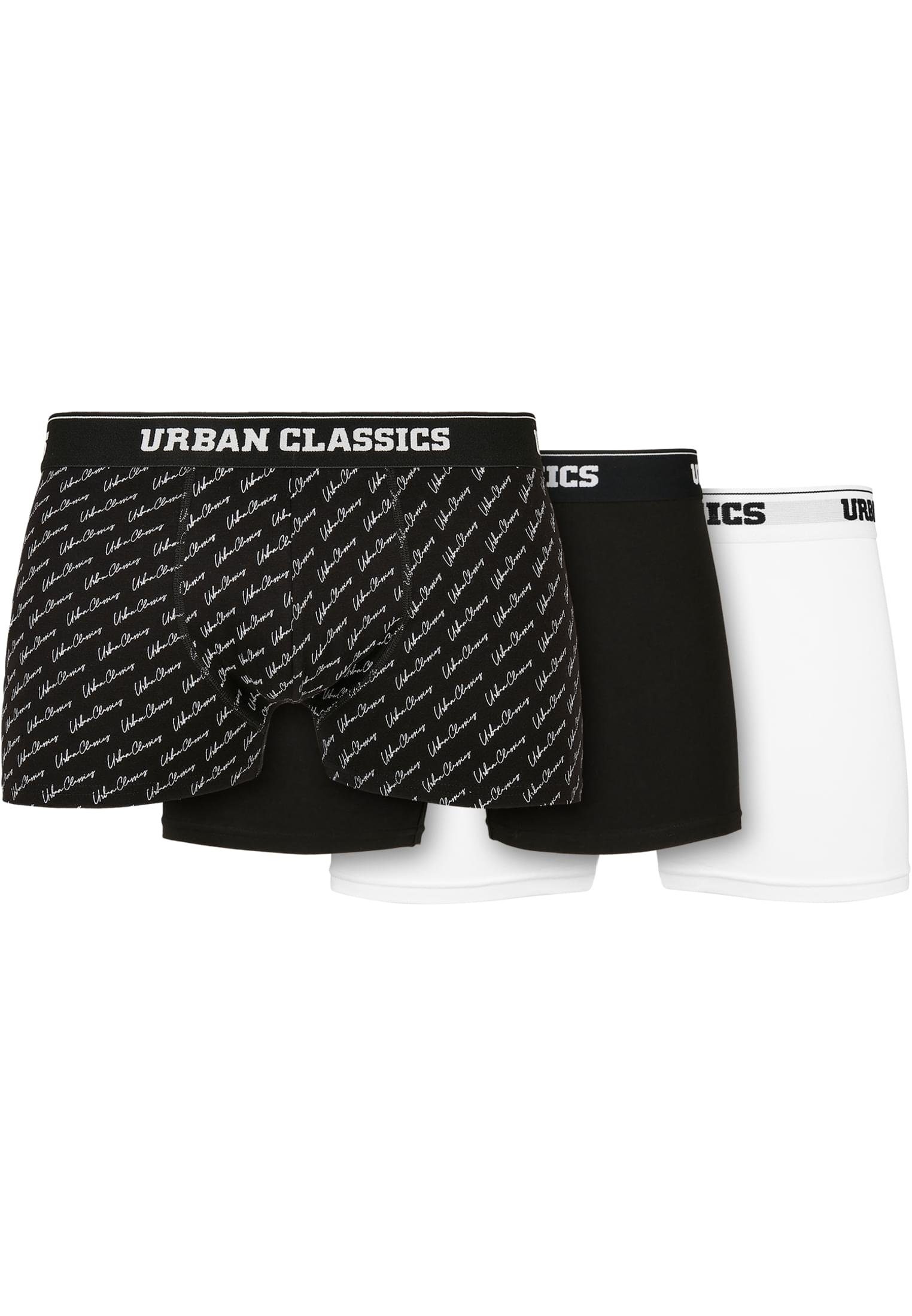 (1-St) CLASSICS 3-Pack black URBAN Boxershorts Shorts Boxer Herren Organic scriptblack white