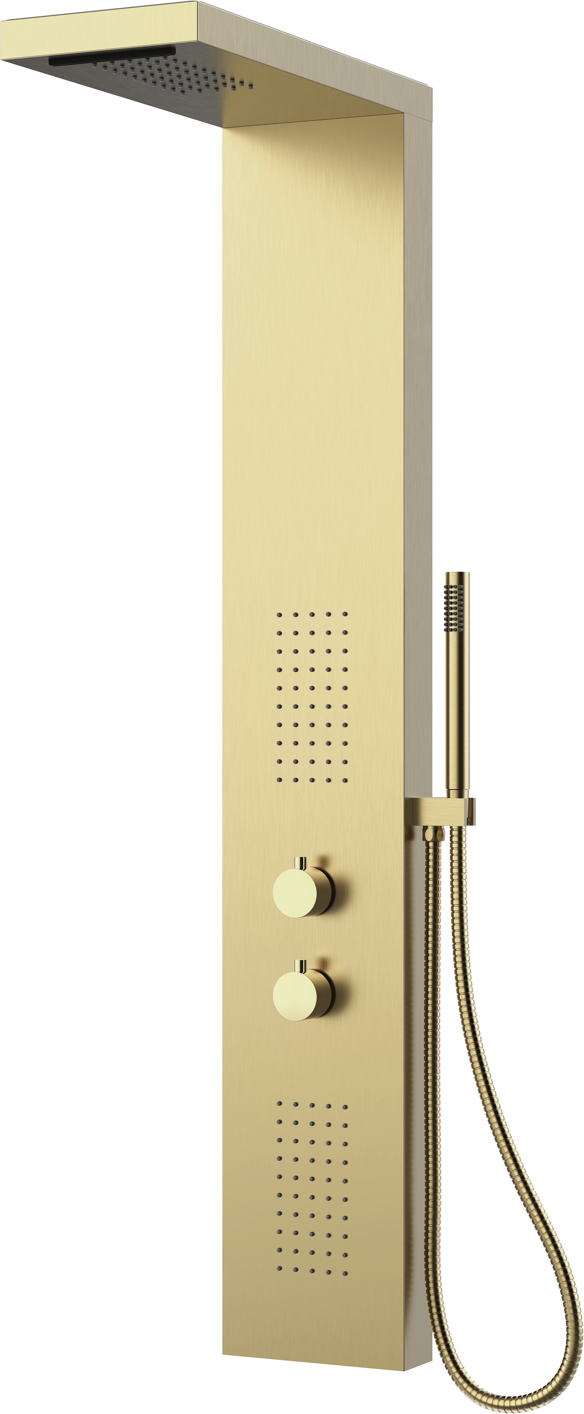 Marwell Duschsäule Essenza gold, Höhe 125 cm, Edelstahl Regendusche, 125x20 günstig online kaufen