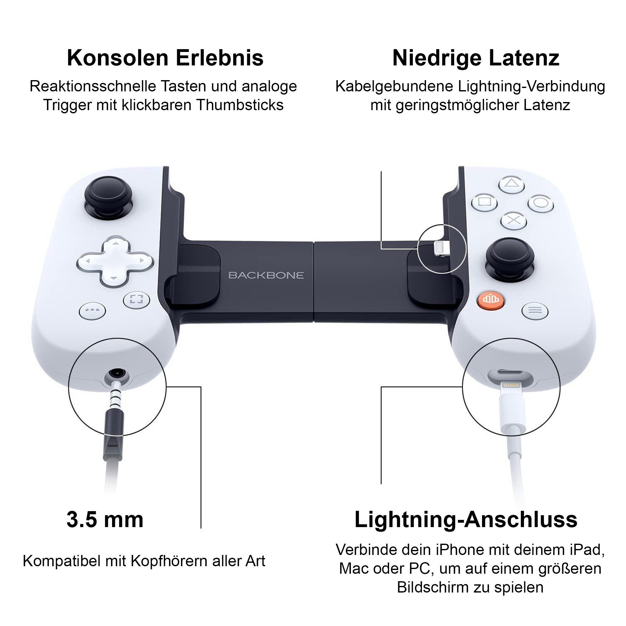 BACKBONE Smartphone Controller Playstation Edition für iPhone  Gaming-Controller (Mobiler Gaming Controller für IPhones)