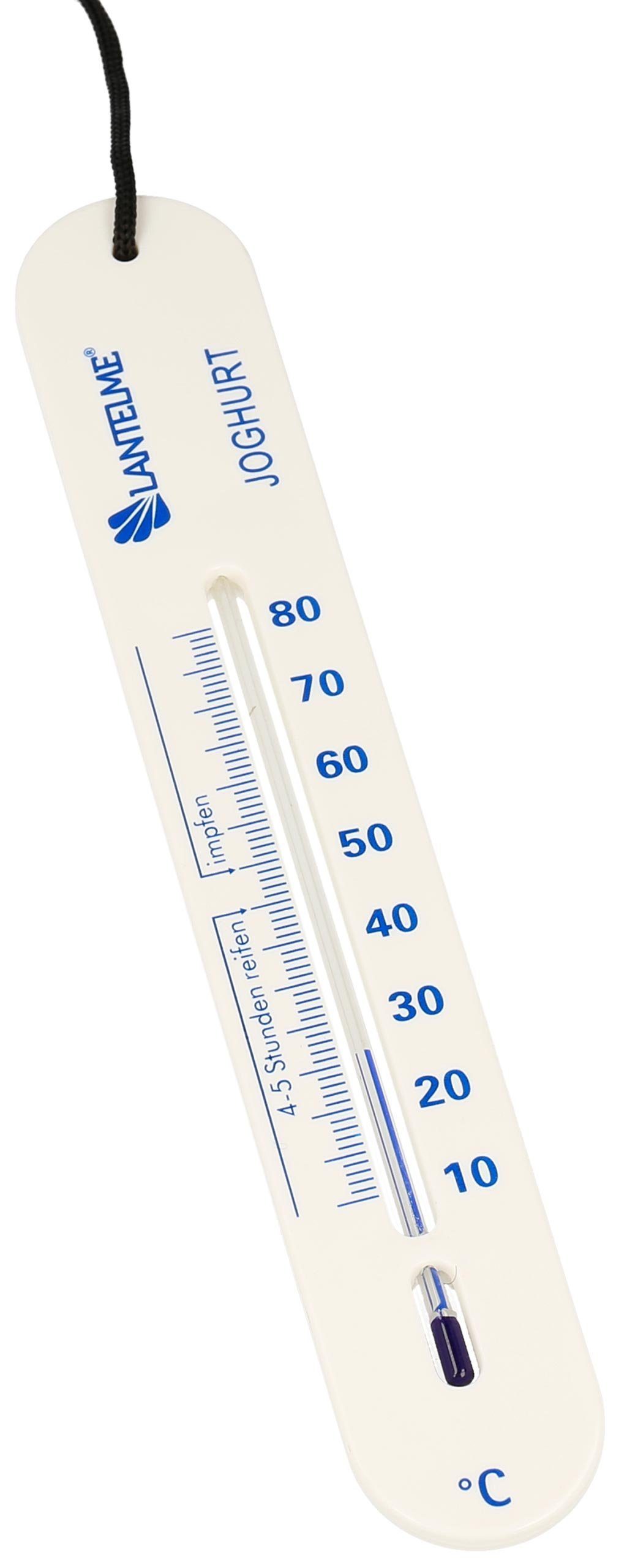 Lantelme Kochthermometer Joghurtthermometer Selbstsinkend Joghurt Milch Käse Thermometer, 20cm, 10 bis 80 Grad, aus lebensmittelechtem Kunststoff, mit Schnur