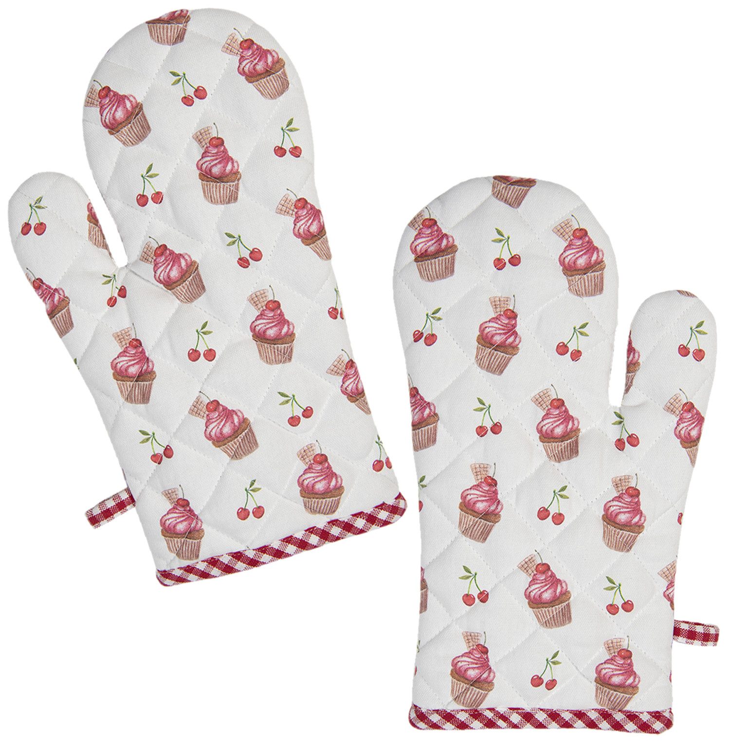 Clayre & Eef Topfhandschuhe Cherry Cupcakes, günstig online kaufen