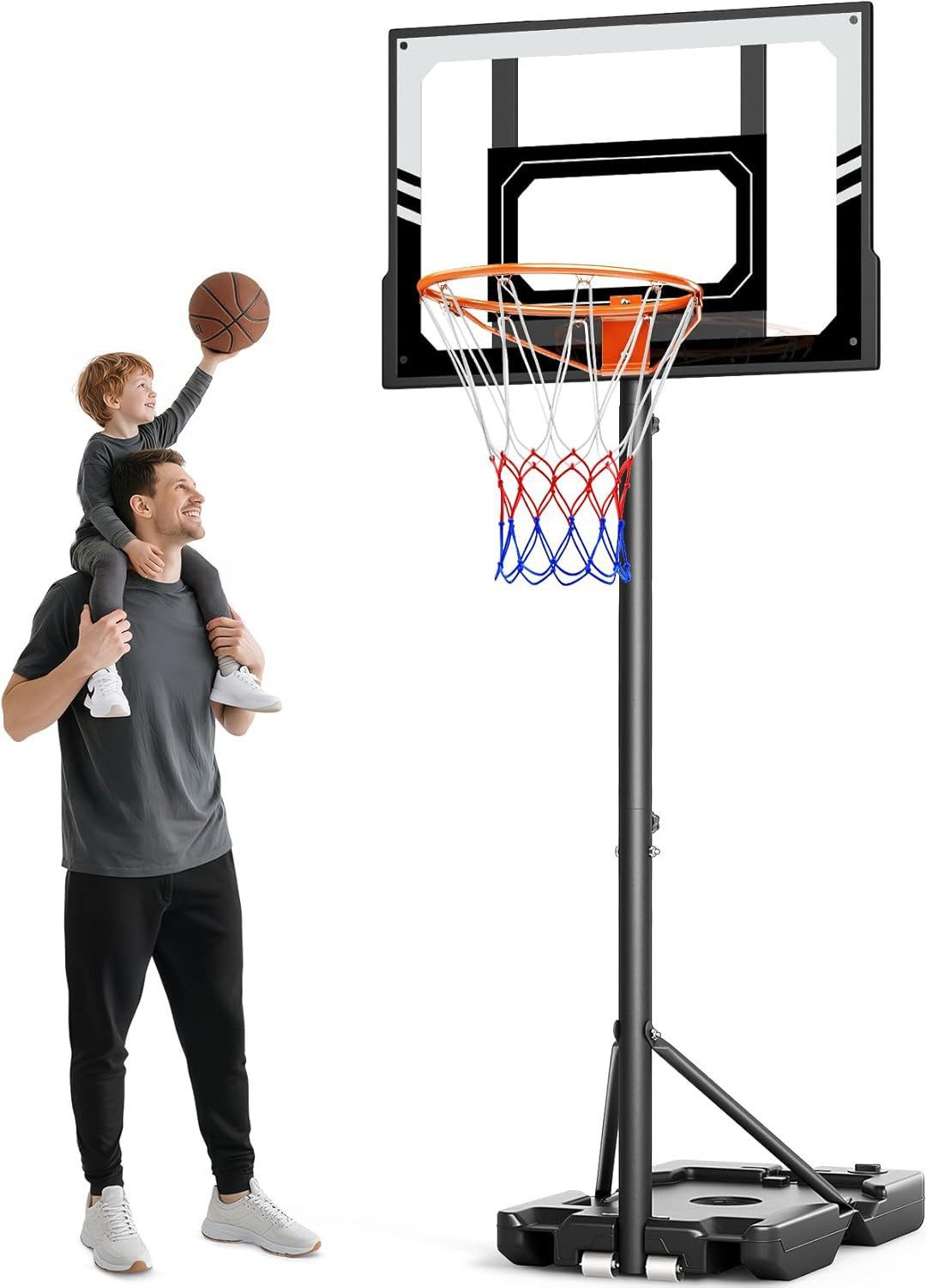 Yohood Basketballkorb Basketballkorb für Kinder 107–213cm mit Ständer und Rädern