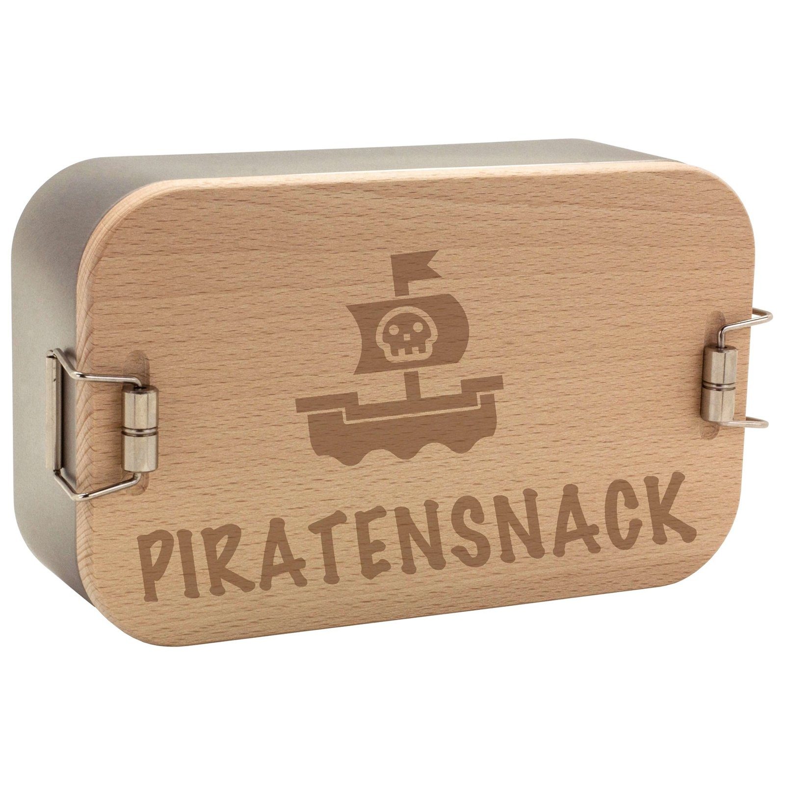 Holz, (1-tlg), Neuetischkultur Lunchbox Partyzubehör Geschenkidee Lunchbox Piratensnack,