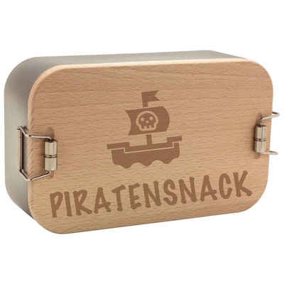 Neuetischkultur Lunchbox Lunchbox Piratensnack, Holz, (1-tlg., 1 Lunchbox), Geschenkidee Partyzubehör