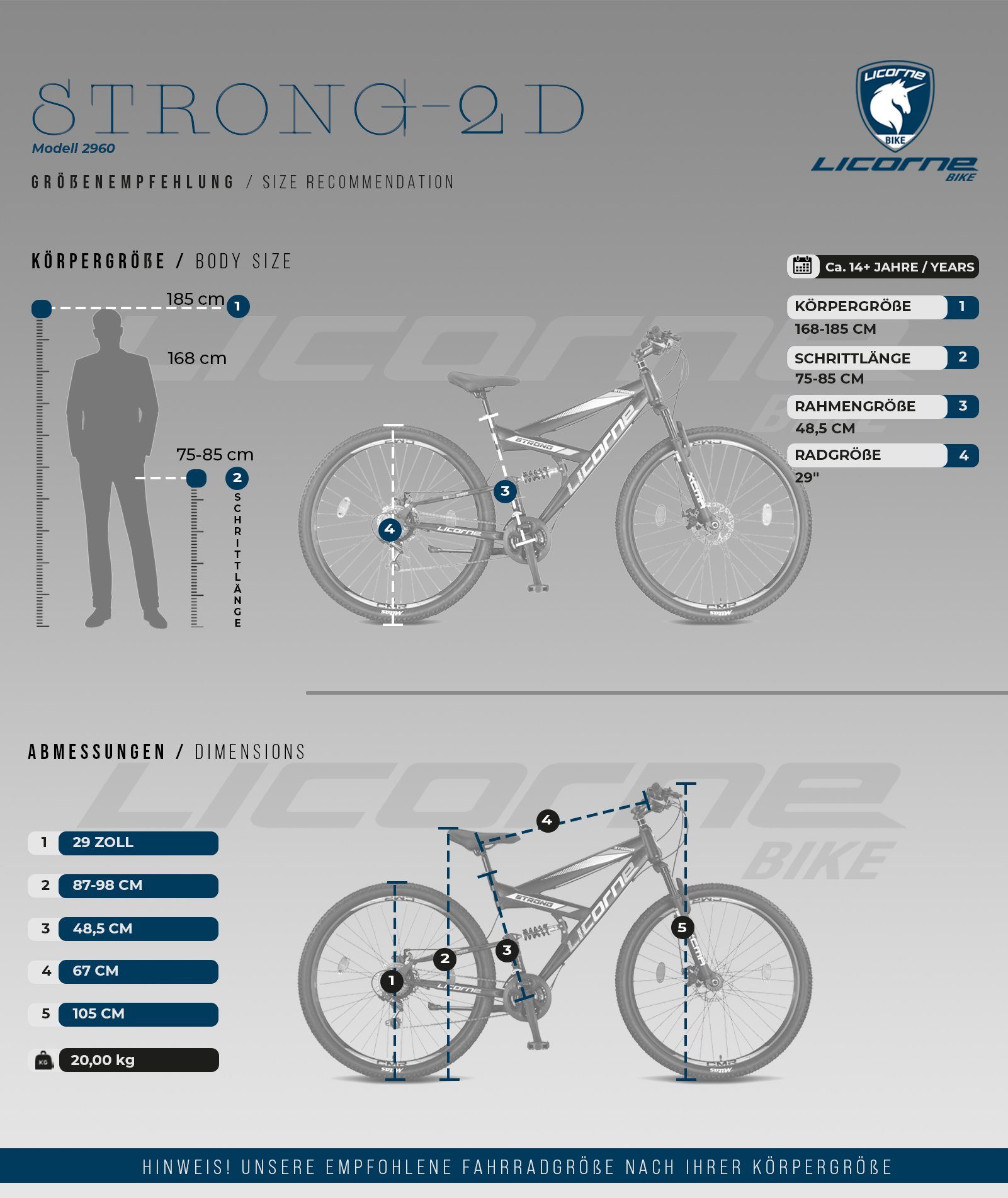 Thumbnail - Licorne Bike Mountainbike Licorne Bike Strong 2D Premium Mountainbike in 26, 27,5 und 29 Zoll