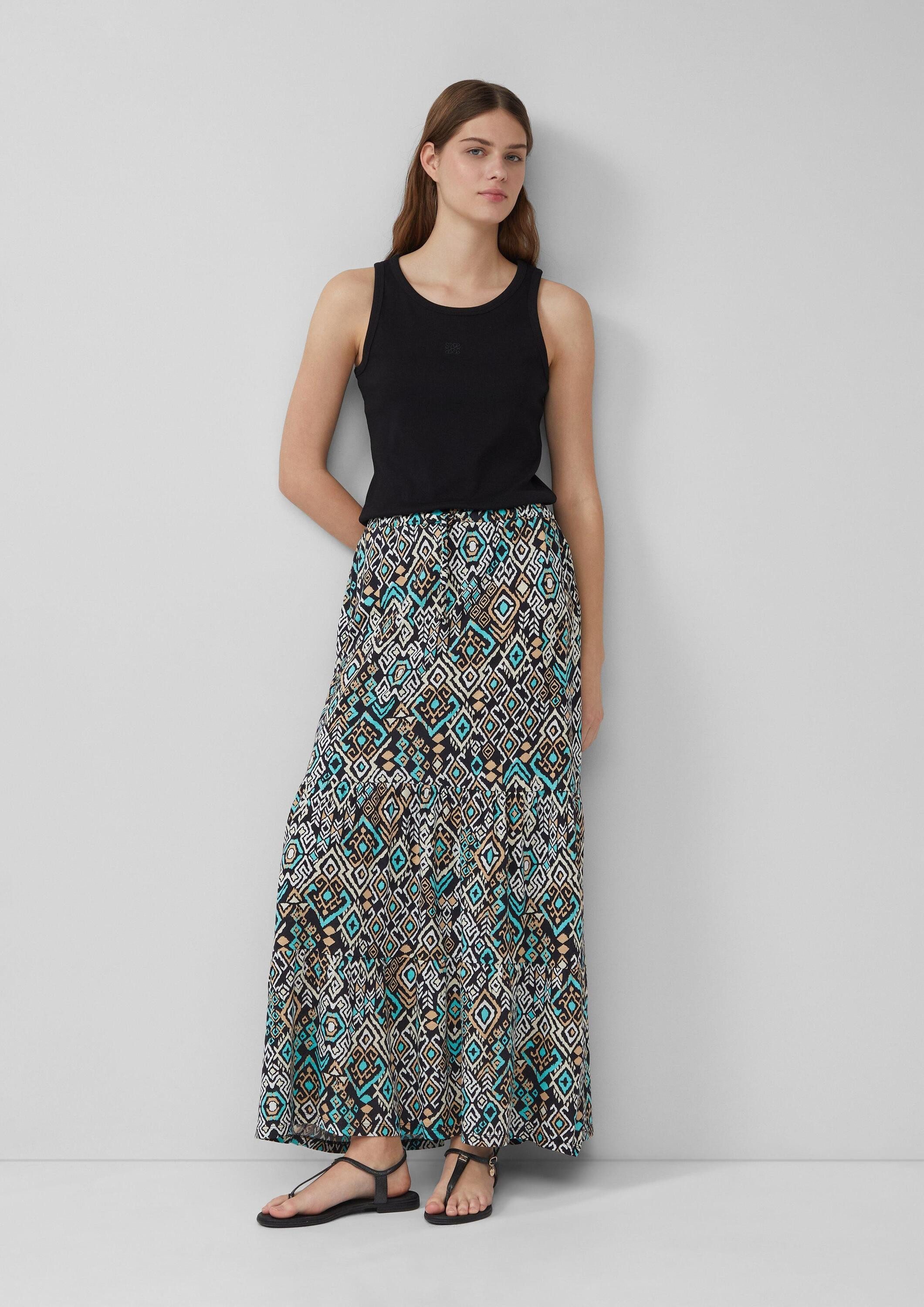 s.Oliver Maxirock Rock Maxi-Stufenrock aus Jersey günstig online kaufen