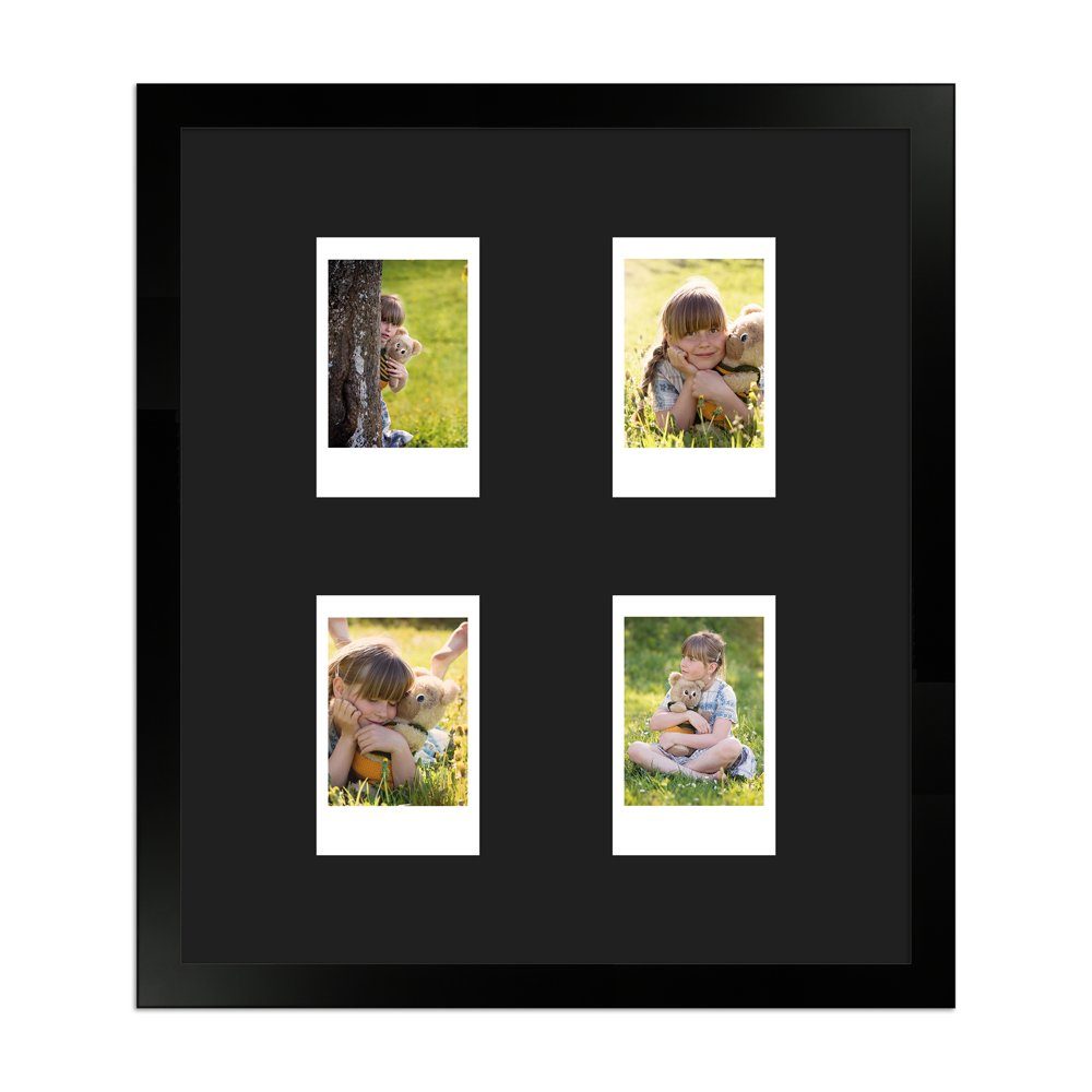 WANDStyle Bilderrahmen H950, für 4 Bilder, Modern im Instax Mini Format, Schwarz