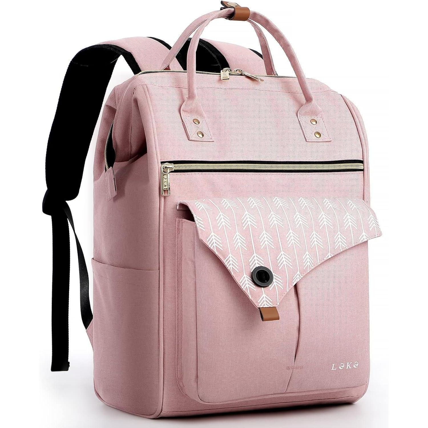 Laptoprucksack Damen Laptop Rucksack 15.6 Zoll Schulrucksack Daypack Rosa