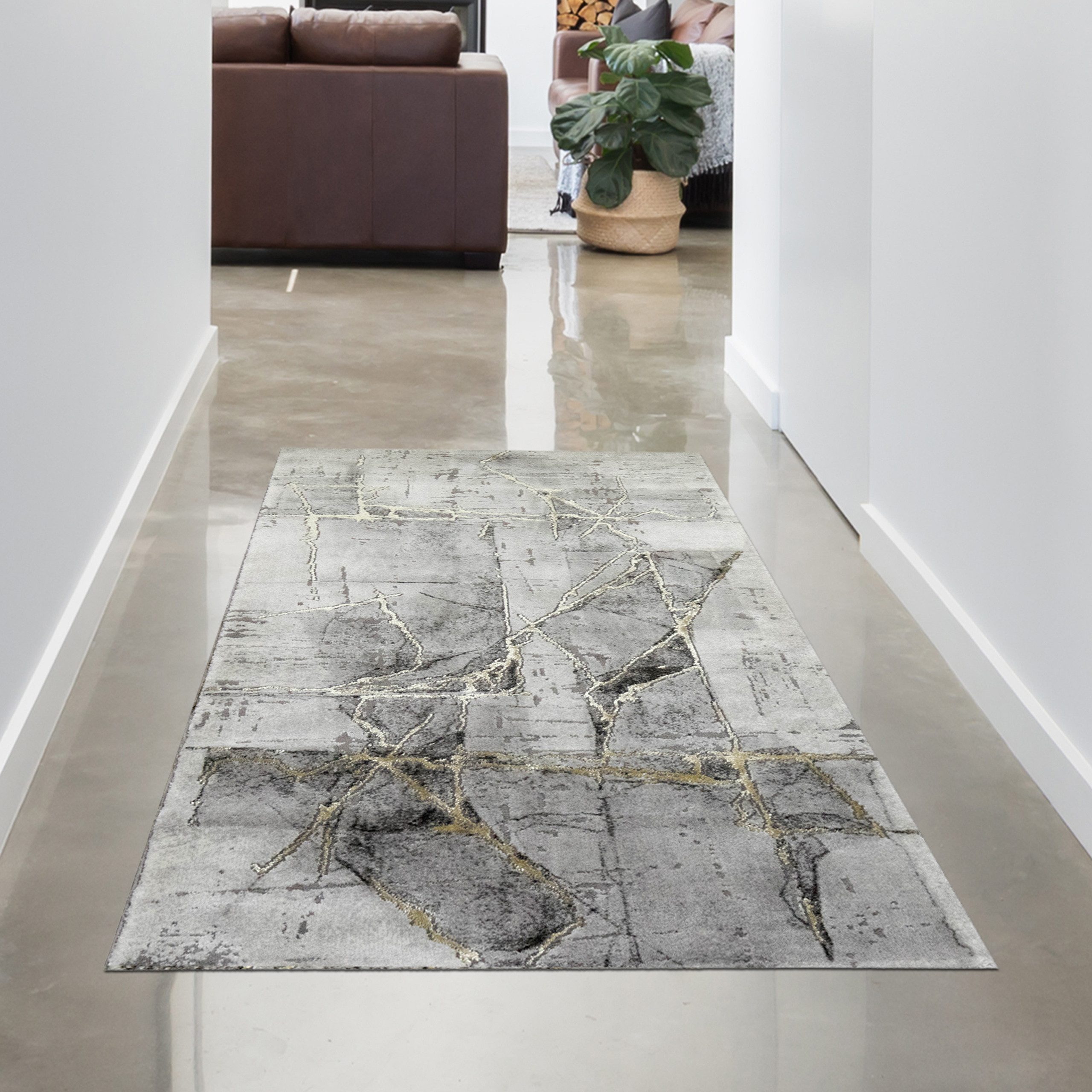 Carpetia Designteppich Modernes Glanzfaser-Design, rechteckig, Höhe: 12 mm, pflegeleicht, strapazierfähig, mit Glanzfasern
