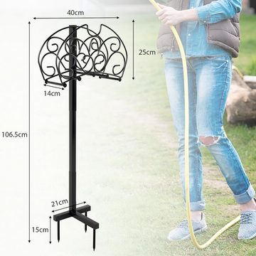 KOMFOTTEU Gartenschlauchhalter Schlauchhalterung, (für 46m Schlauch, bis 10kg belastbar)