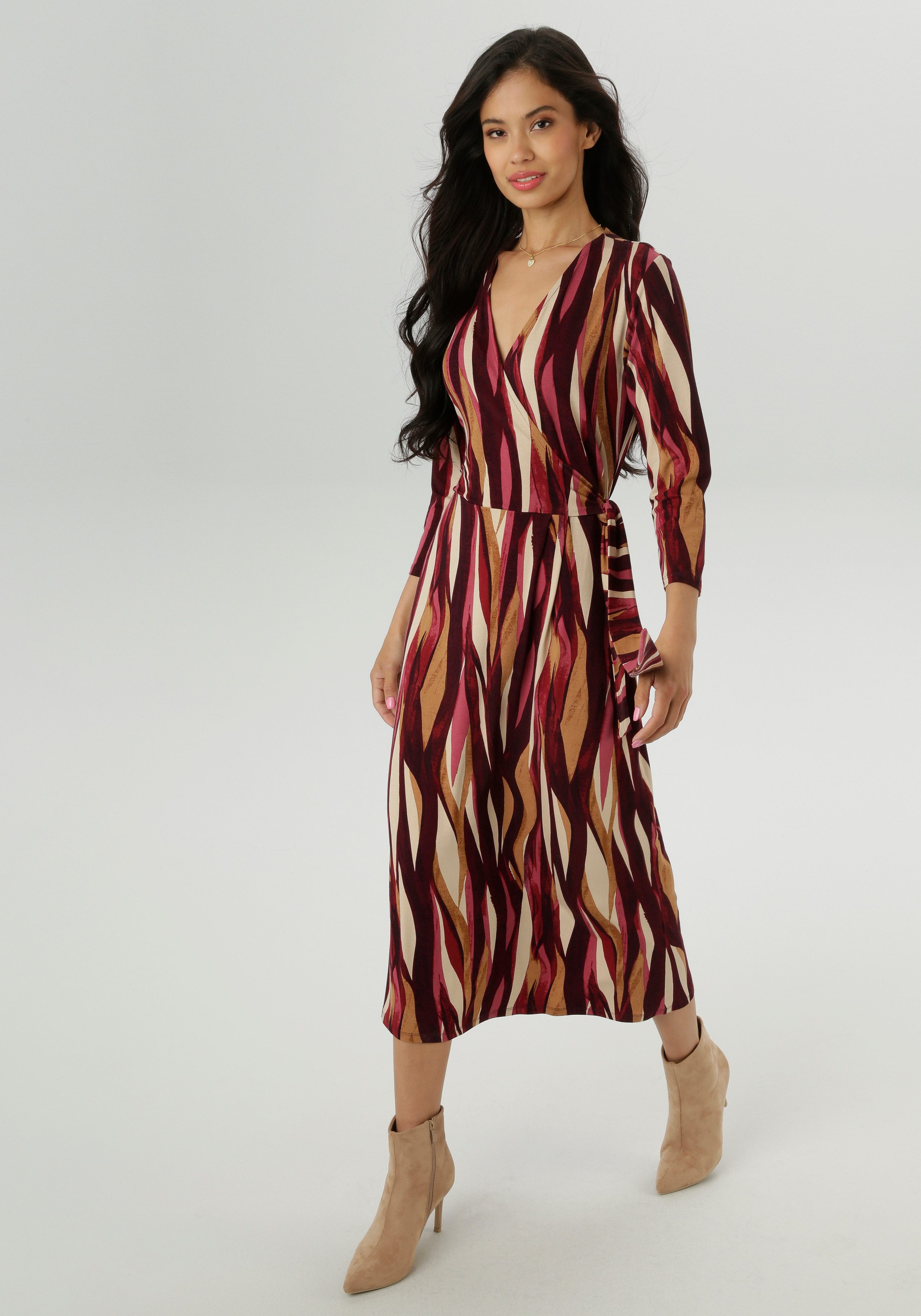 Aniston SELECTED Jerseykleid in femininer Wickel-Optik