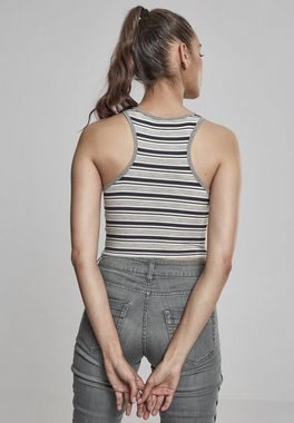 URBAN CLASSICS T-Shirt Damen Ladies Rib Stripe Cropped Top (1-tlg)