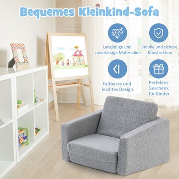 KOMFOTTEU Kindersessel, 2 in 1 Kindersofa, mit Abnehmbarer Abdeckung