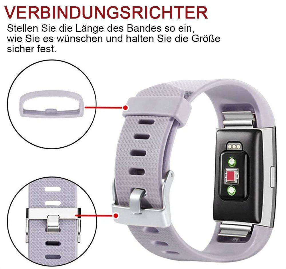 ELEKIN Smartwatch-Armband Ersatzbänder, & Classic Fitbit 2, Helles mit Lila Special Charge kompatibel
