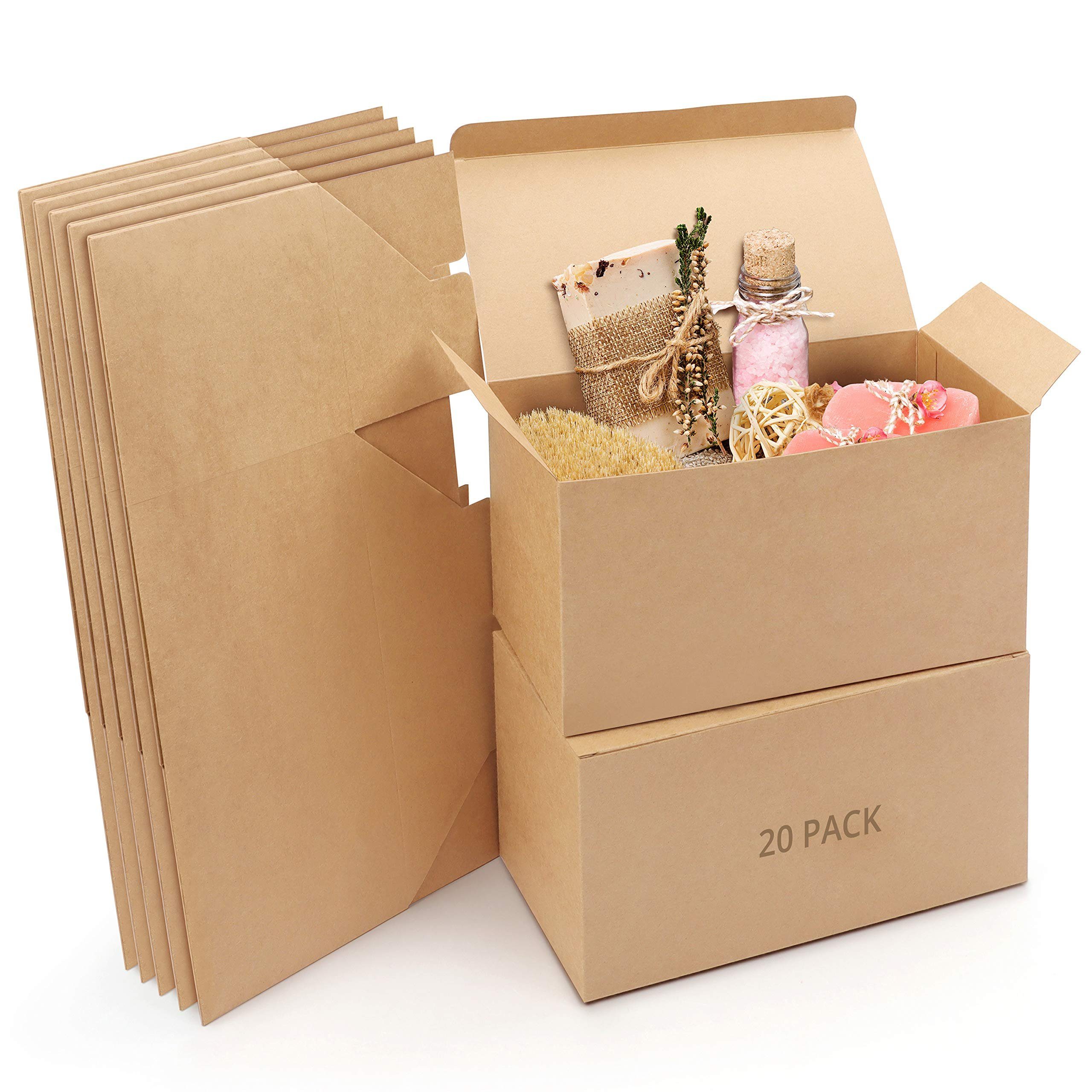 Belle Vous Geschenkbox Geschenkboxen aus Kraftpapier (20 Stück), Kraft Paper  Gift Boxes (20 Pack)