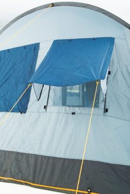 CampFeuer Tunnelzelt Zelt TunnelX für 4 Personen, Grau / Blau, 5000 mm Wassersäule, Personen: 4