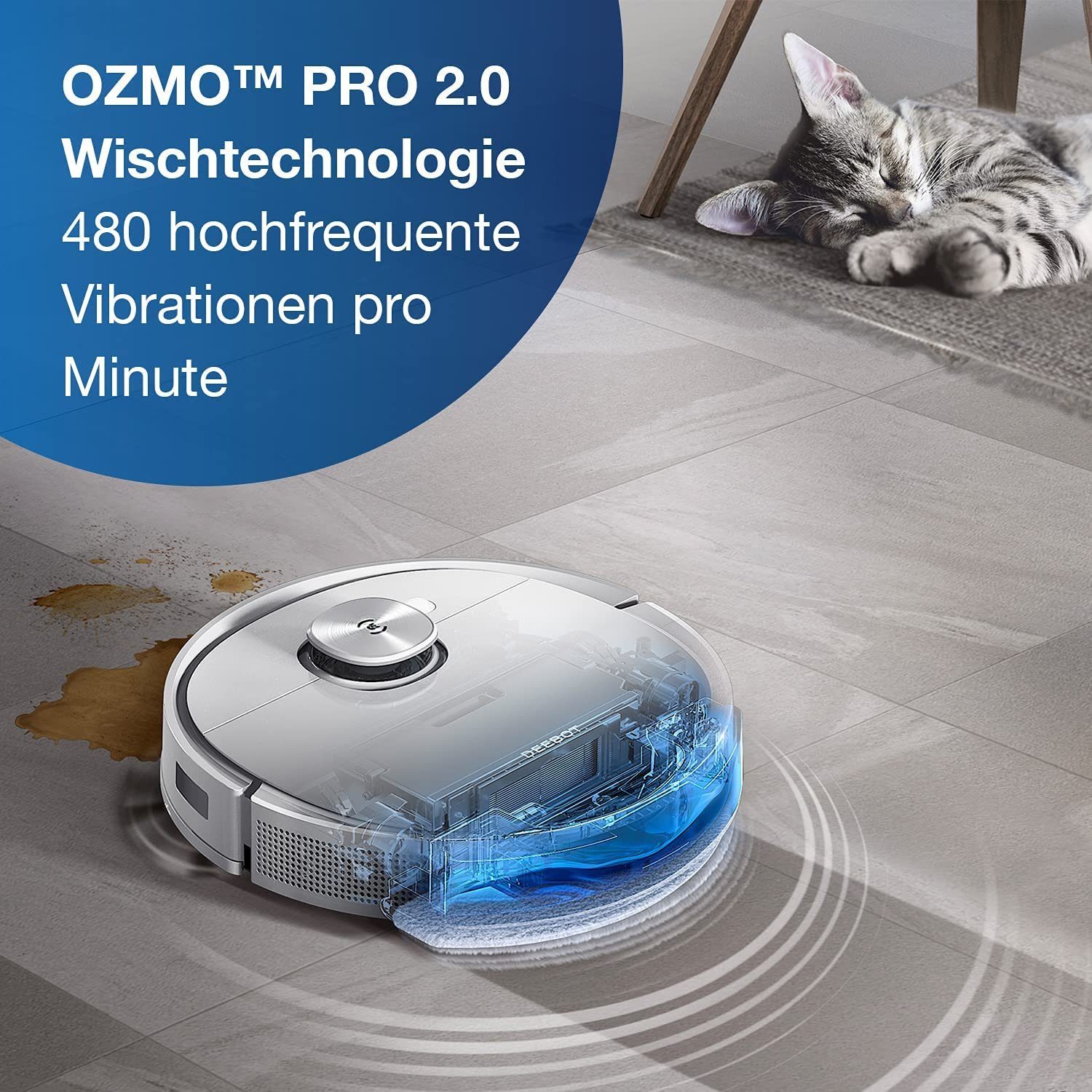 ECOVACS Nass-Trocken-Saugroboter DEEBOT T9+, 50 W, mit 2,5 l Absaugstation