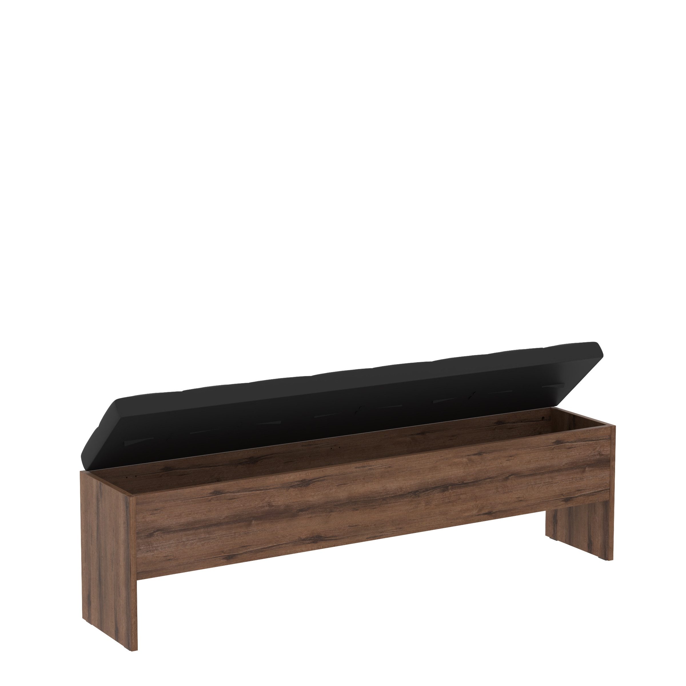 FORTE Sitzbank in Schwarz Eiche/ Schlammeiche - 165x54x34,8cm (BxHxT)