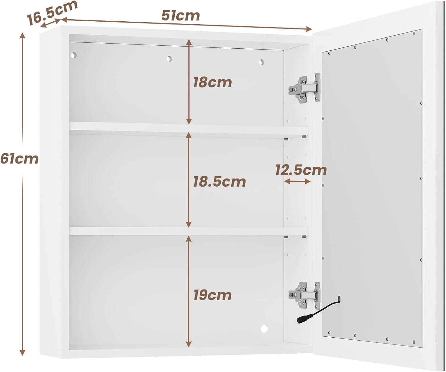 MSMASK Spiegelschrank Badezimmerspiegelschrank mit Beleuchtung und Verstell günstig online kaufen