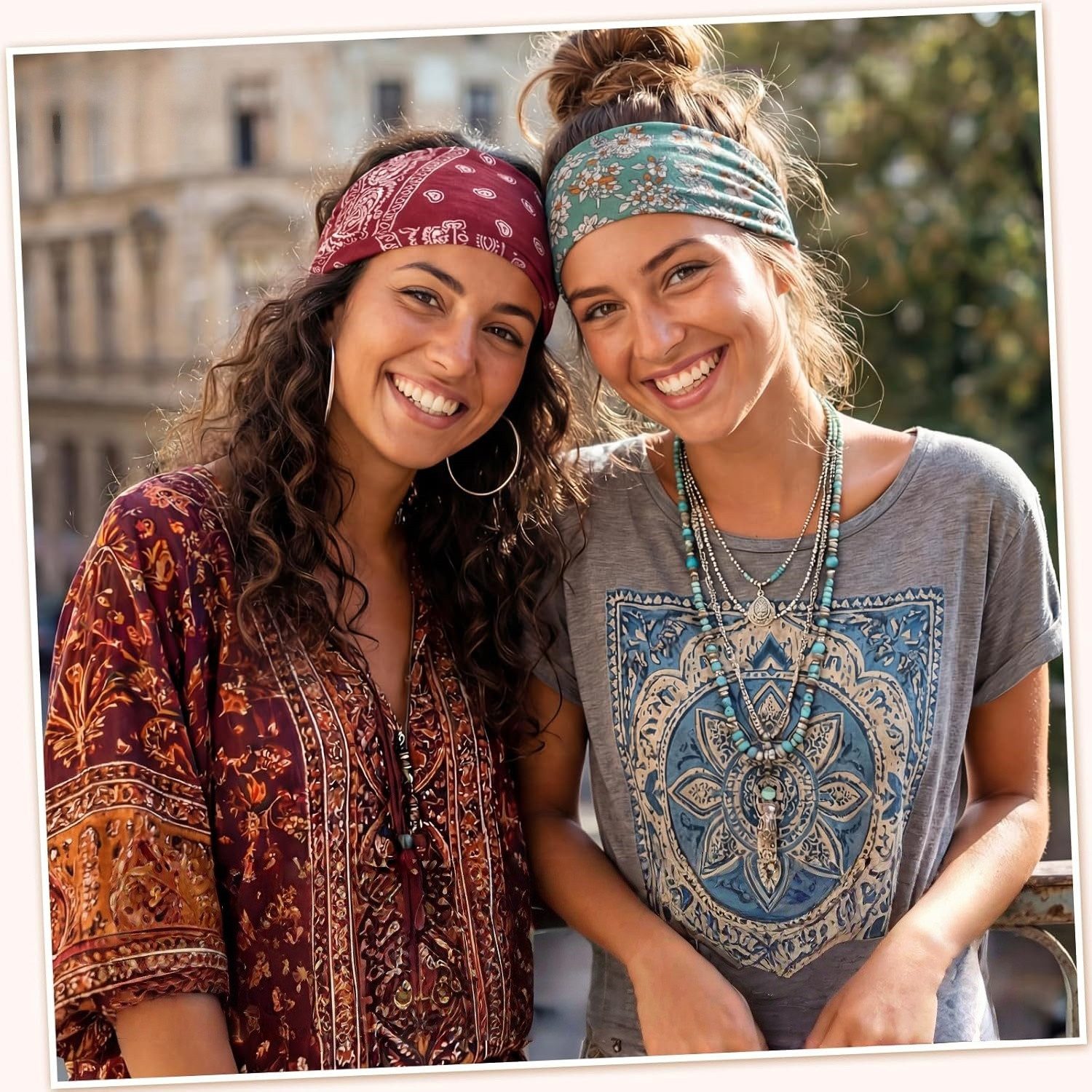 Zaewry Stirnband 8 Stück Haarbänder Damen, Elastisches Stirnband Breites Kopfband Weiches Haarband Mehrfarbig Blumendruck für Lauf Yoga Fitness – Bild 4 von 5