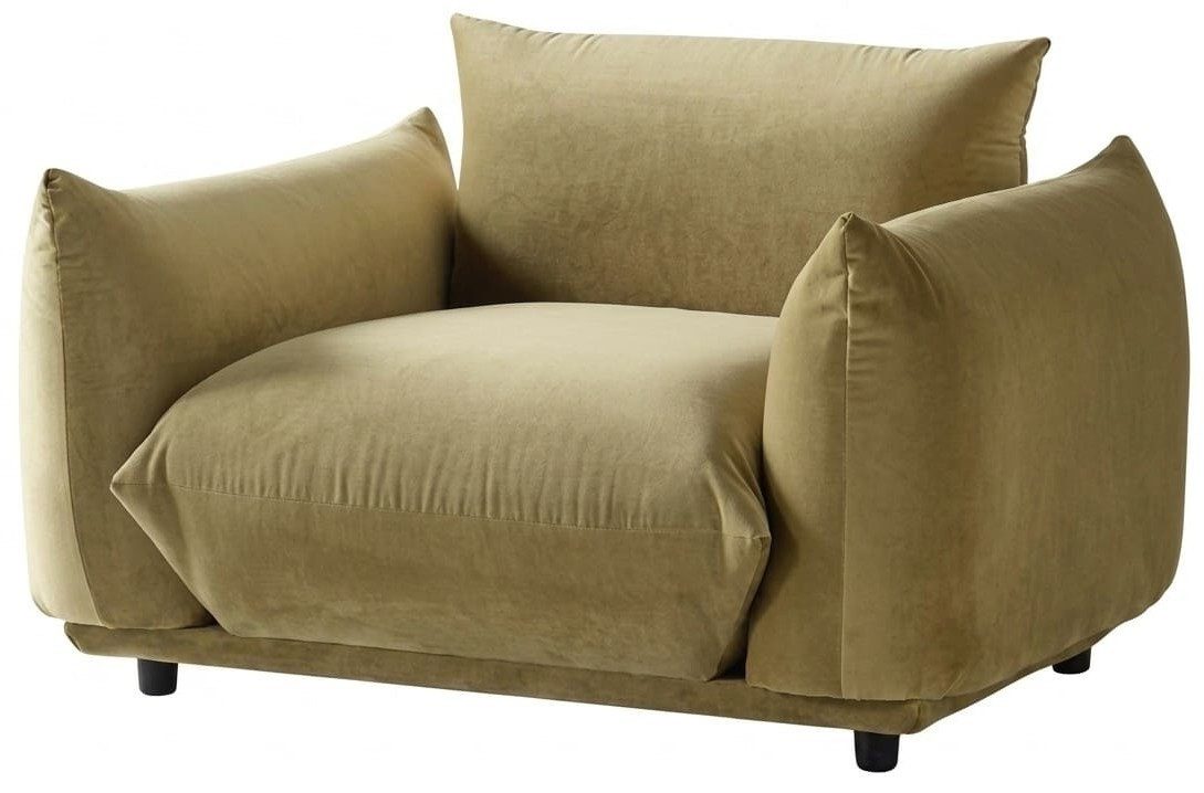 Xlmoebel Loungesessel Sessel Braun Samt Armlehnen Modern praktisch Wohnzimmer (1-St., 1-tlg)