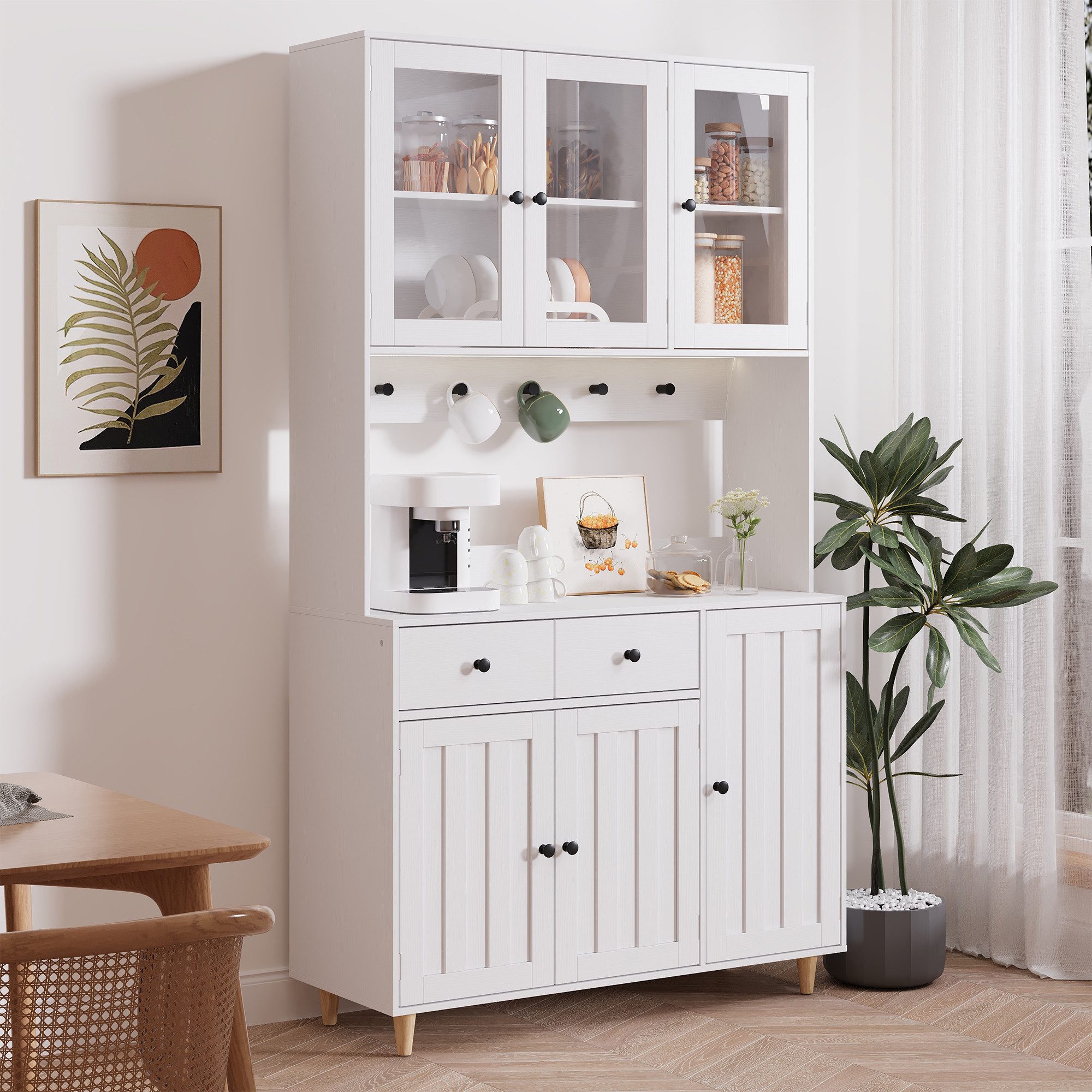 Bealife Sideboard Küchenschrank mit Arbeitsplatte und 3 Schubladen – Bild 5 von 5