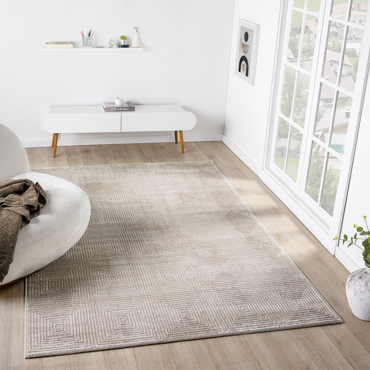 Vimoda Designteppich Wohnzimmer Boho Design 3D günstig online kaufen