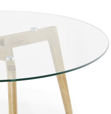 KADIMA DESIGN Beistelltisch GLORIA Rund Glas Transparent (clear) 90 x 90 x 45