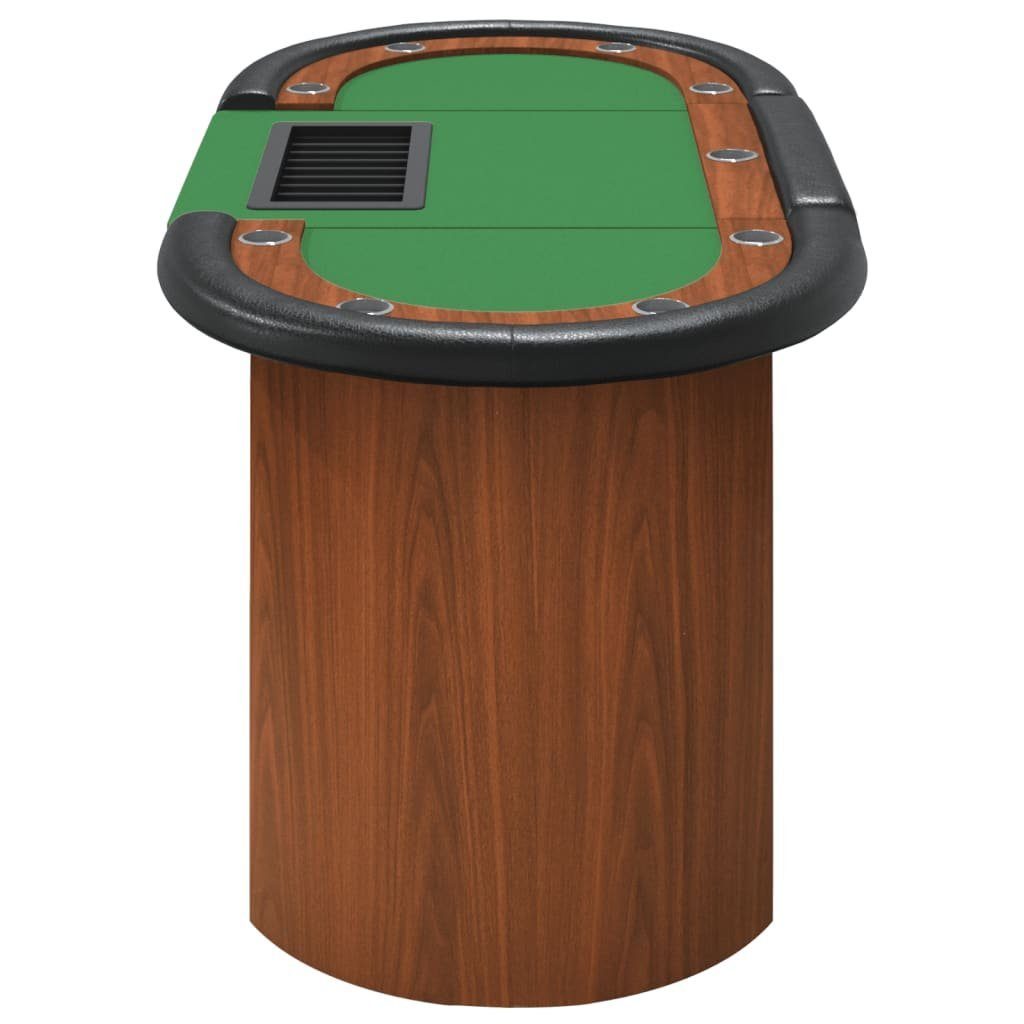 160x80x75 cm, mit Spieltisch Grün vidaXL Chipablage Pokertisch Spieler (1-tlg) 10 Klappbar