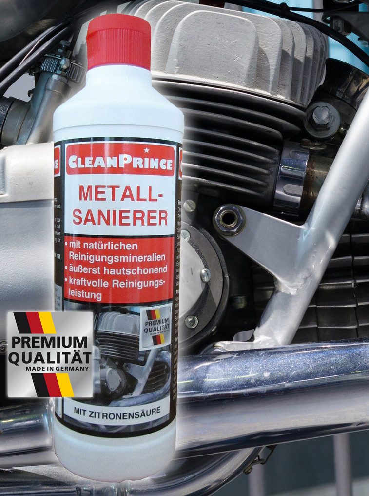 CleanPrince Metall-Sanierer 500 ml Metall Politur Poliermittel flüssig Politur, für Chrom, Messing, Edelstahl, Kupfer