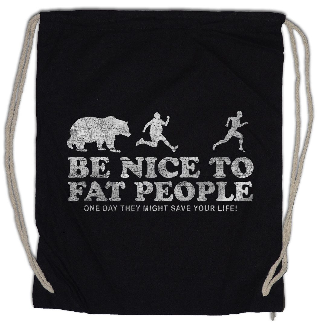 Turnbeutel Be Nice To Fat People I Turnbeutel Dick Dicker Stolz Übergewicht