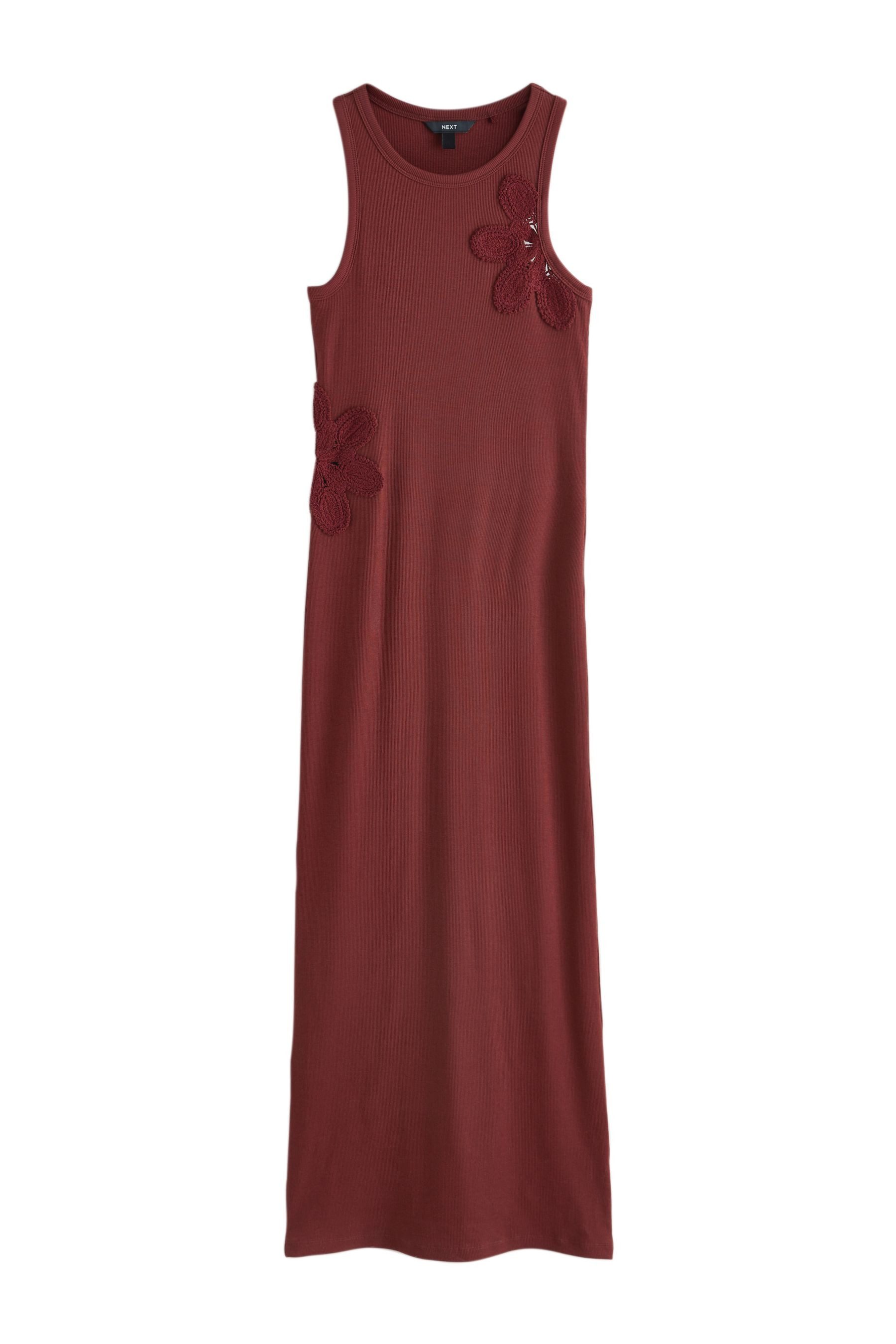 Jerseykleid Geripptes Racerback-Kleid in Maxilänge