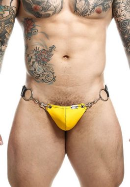 MOB Eroticwear String DNGEON Jockstrap mit Ringen Pofrei - gelb