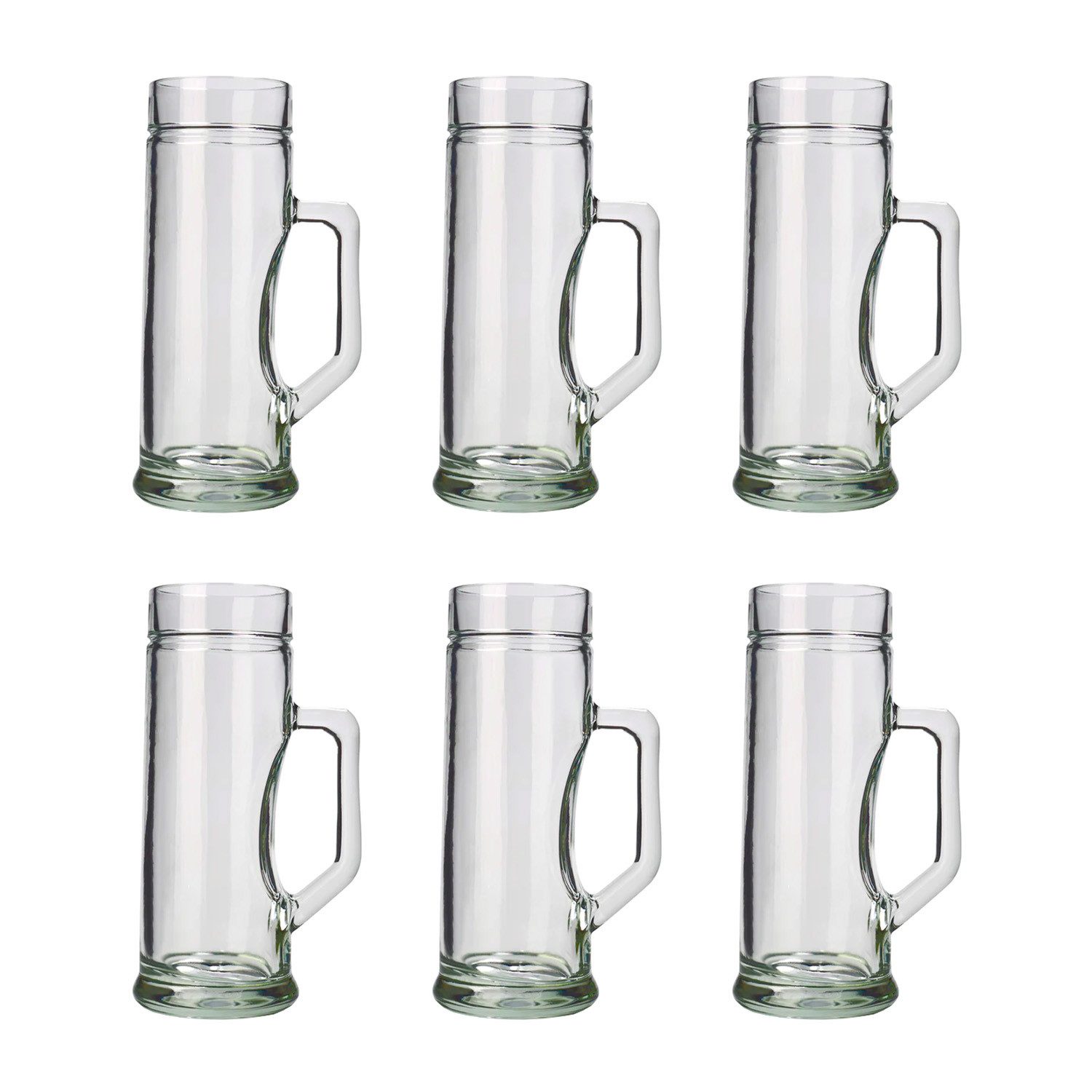 ich-zapfe Bierkrug Bierglas, Bierkrug, Maßkrug, Bierseidel 6er Set Biergläser, Premium, Glatt - 0,5 Liter