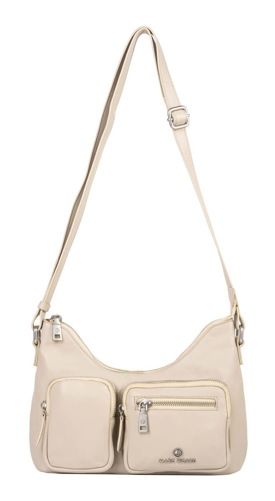 Marc Picard Schultertasche Shoulder Bag with Front Pockets, aus echtem Lammleder
