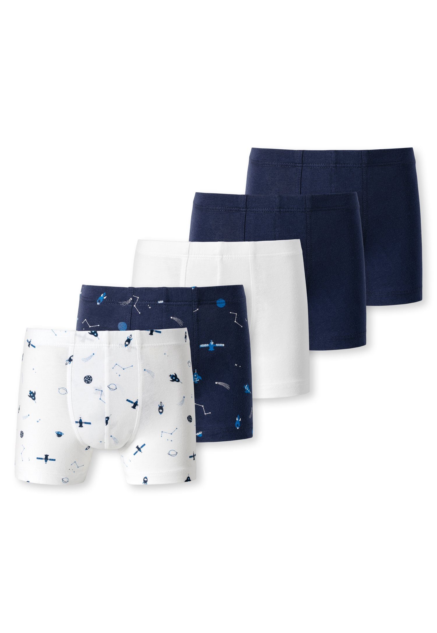 Boxershorts Schiesser Bund mit 12 weichem (5er-Pack) sortiert