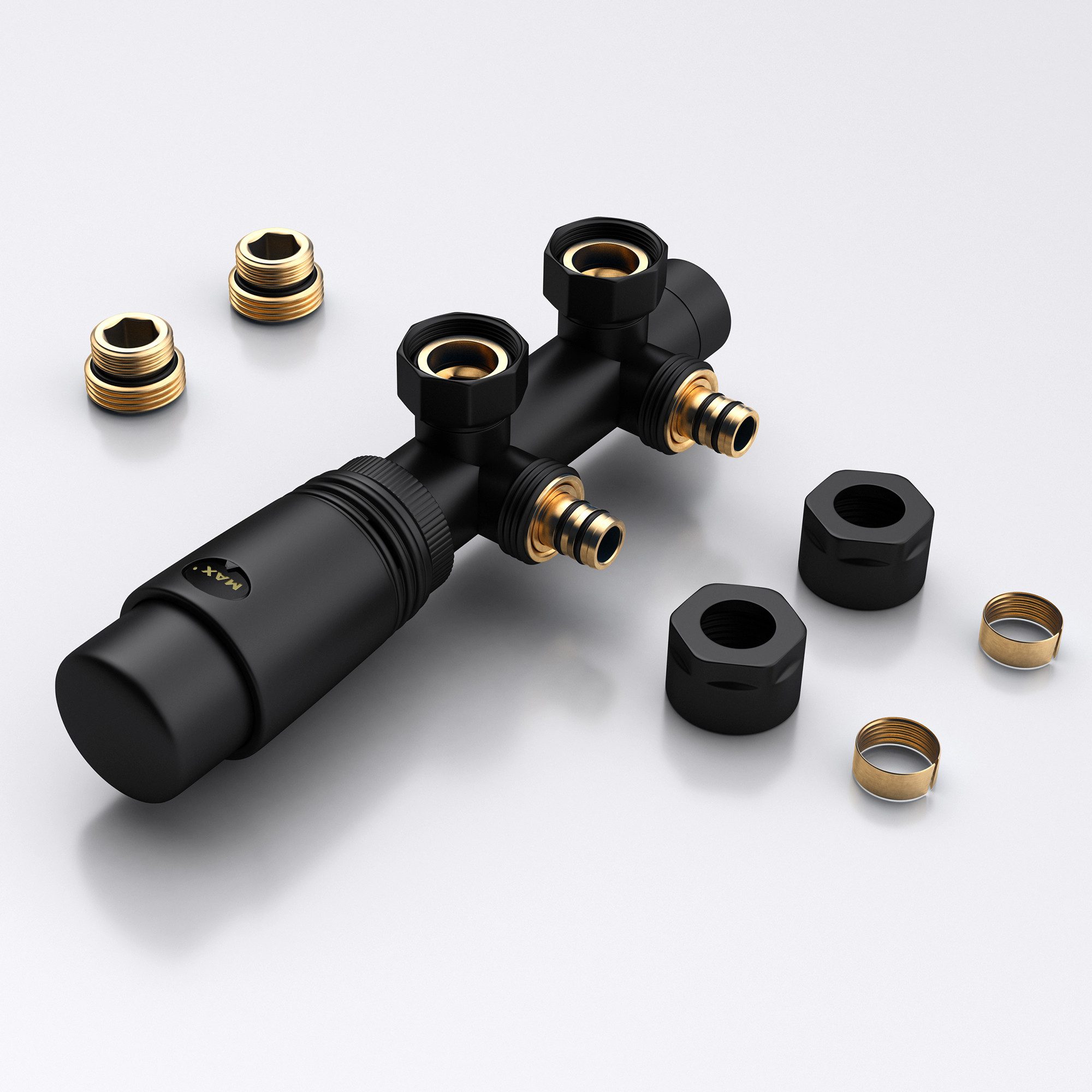 Mai & Mai Heizkörperthermostat Thermostat Ventil Anschluss Badheizkörper Heizkörper Mittelanschluss