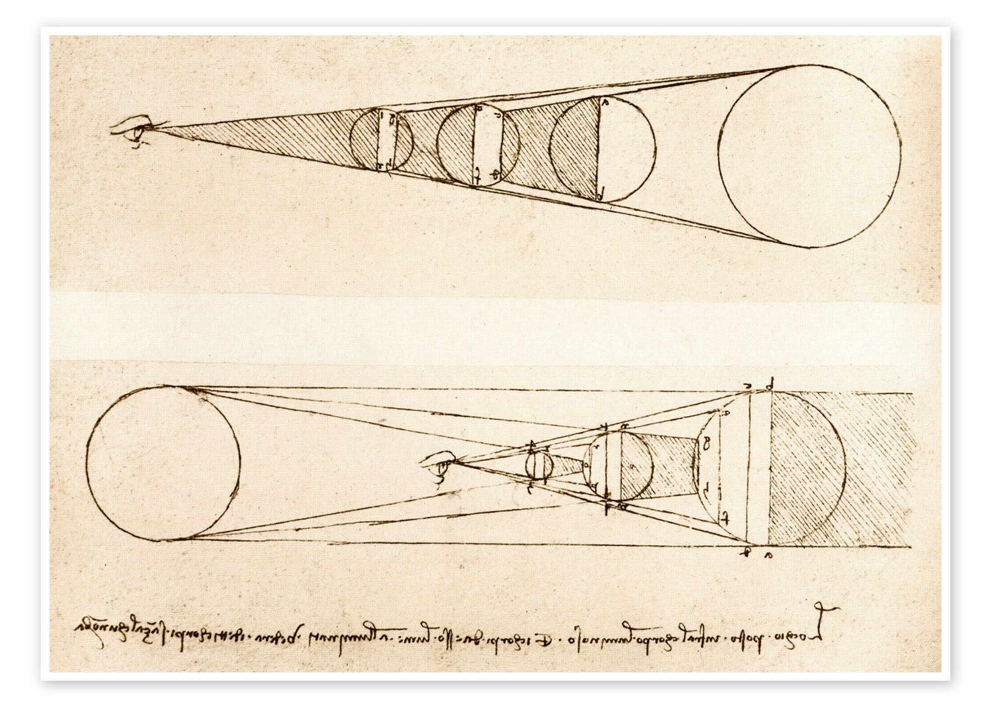 Posterlounge Poster Leonardo da Vinci, Beleuchtungsmechanismus, Malerei