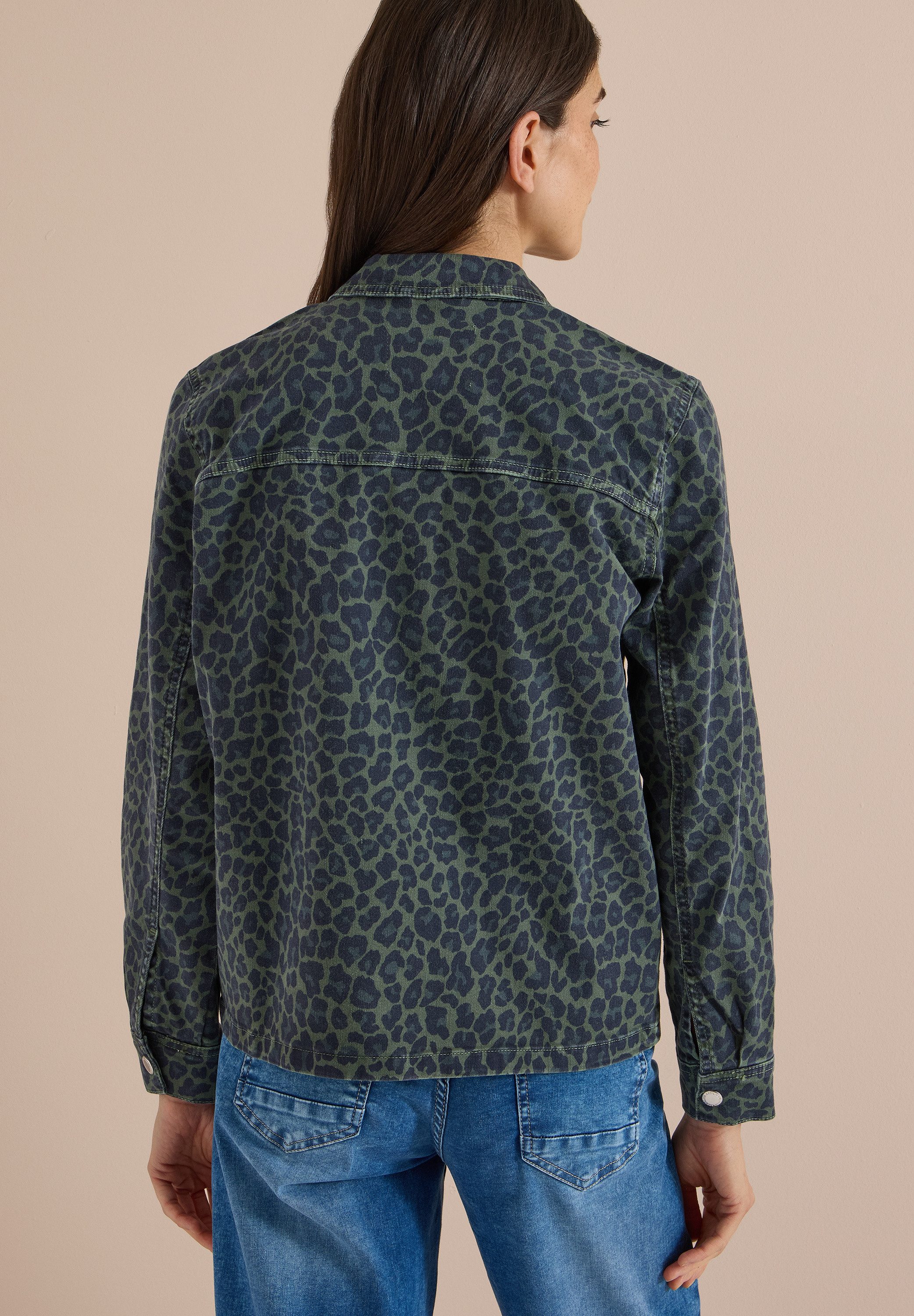 CECIL Hemdjacke Bedruckte Jeansjacke mit Animal-Muster