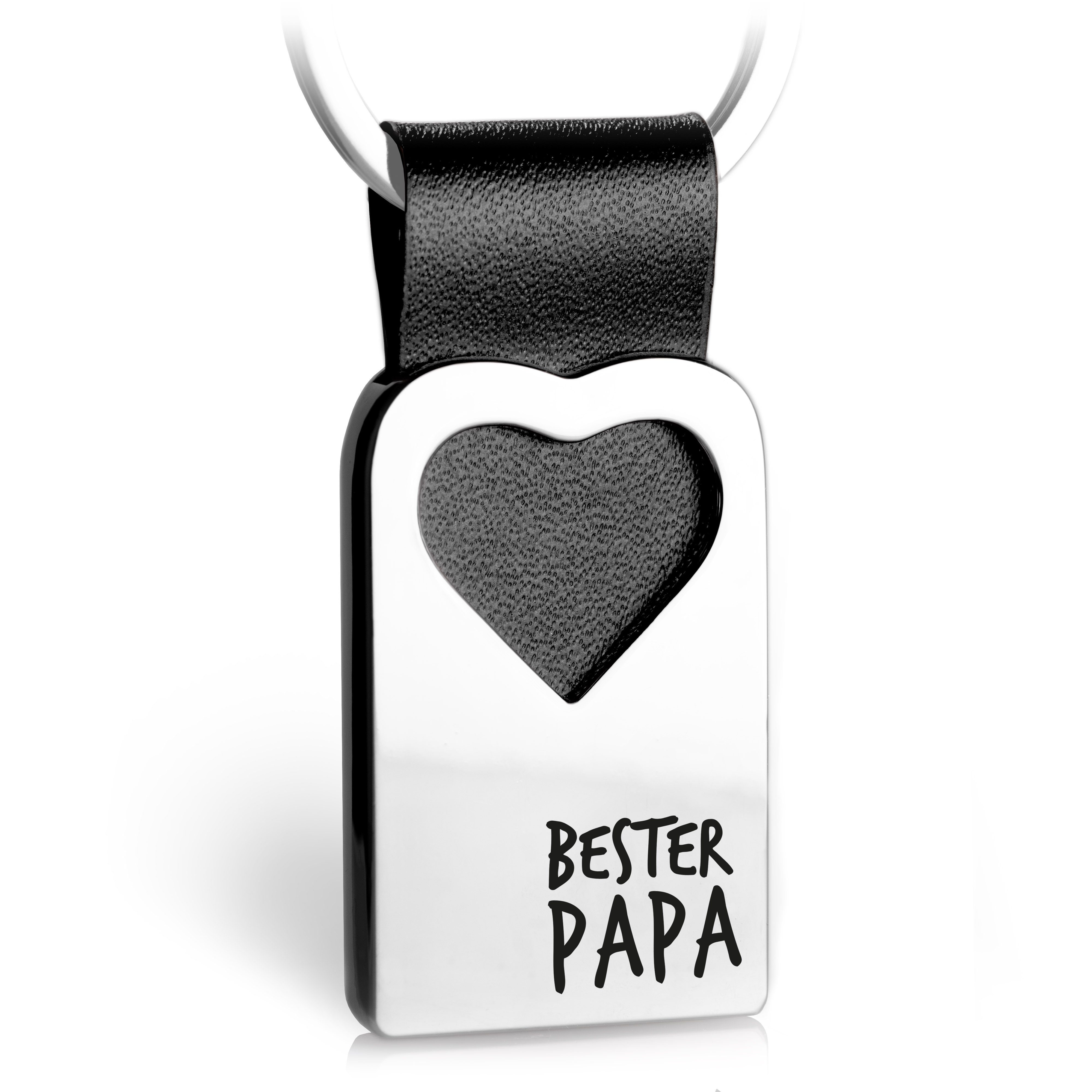 FABACH - Herz Bester Geschenk Schlüsselanhänger aus Leder mit Gravur Papa Schlüsselanhänger