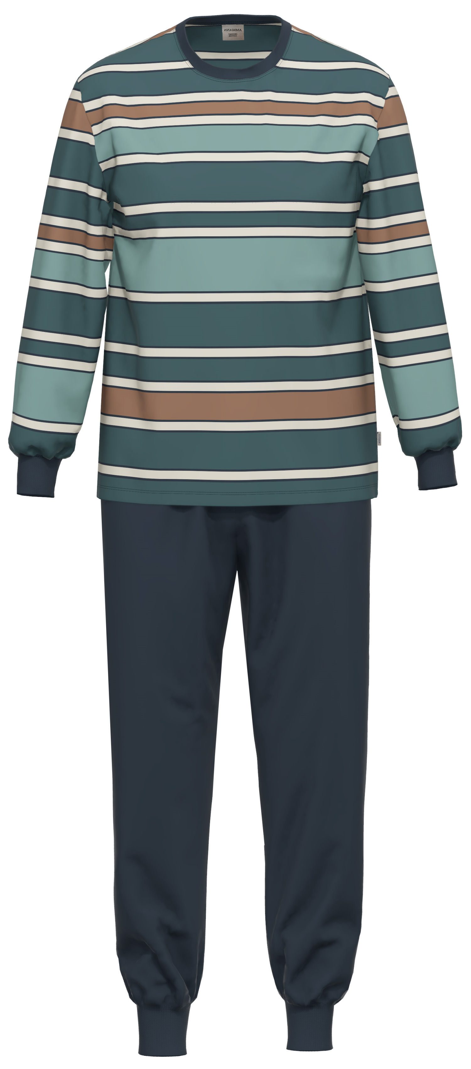 Ammann Schlafanzug Herren Pyjama lang (2 tlg) Baumwolle günstig online kaufen