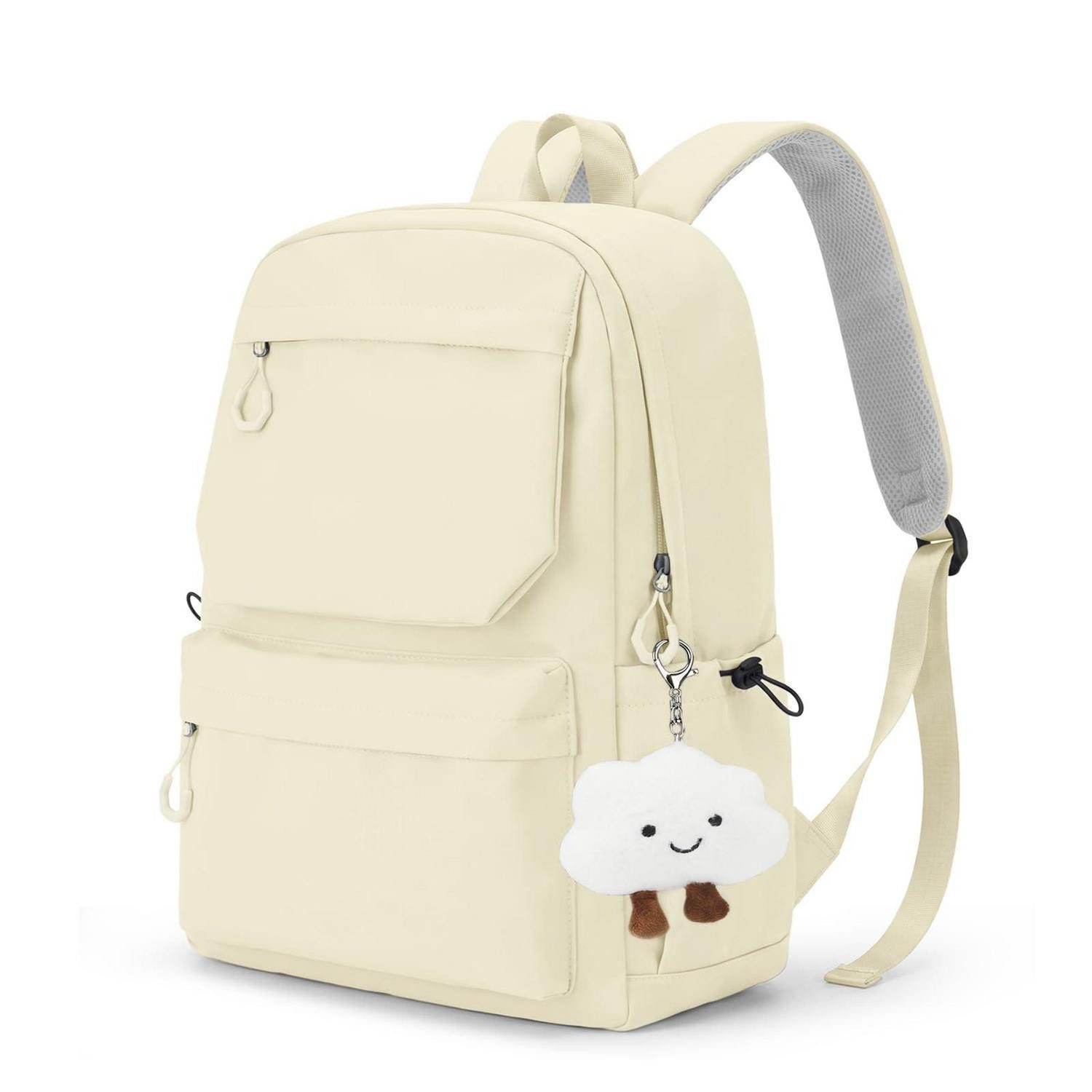 LuxusKollektion Schulrucksack Schulrucksack Damen/Herren Weiß 15,6 Zoll Laptoptasche