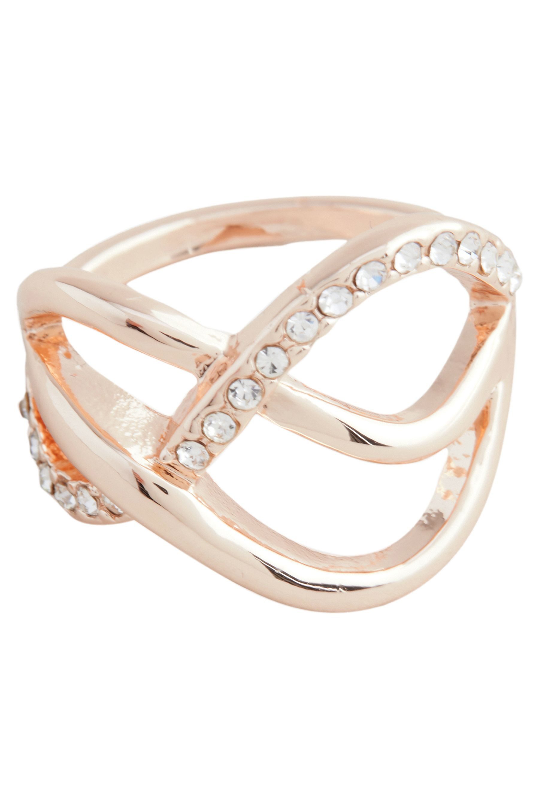Fingerring Pavé-Ring in Twist-Optik