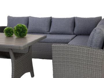 Outdoor Gartenlounge-Set Lounge Outdoor TAMPA 3-tlg. grau Lounge Gruppe Essplatzlounge