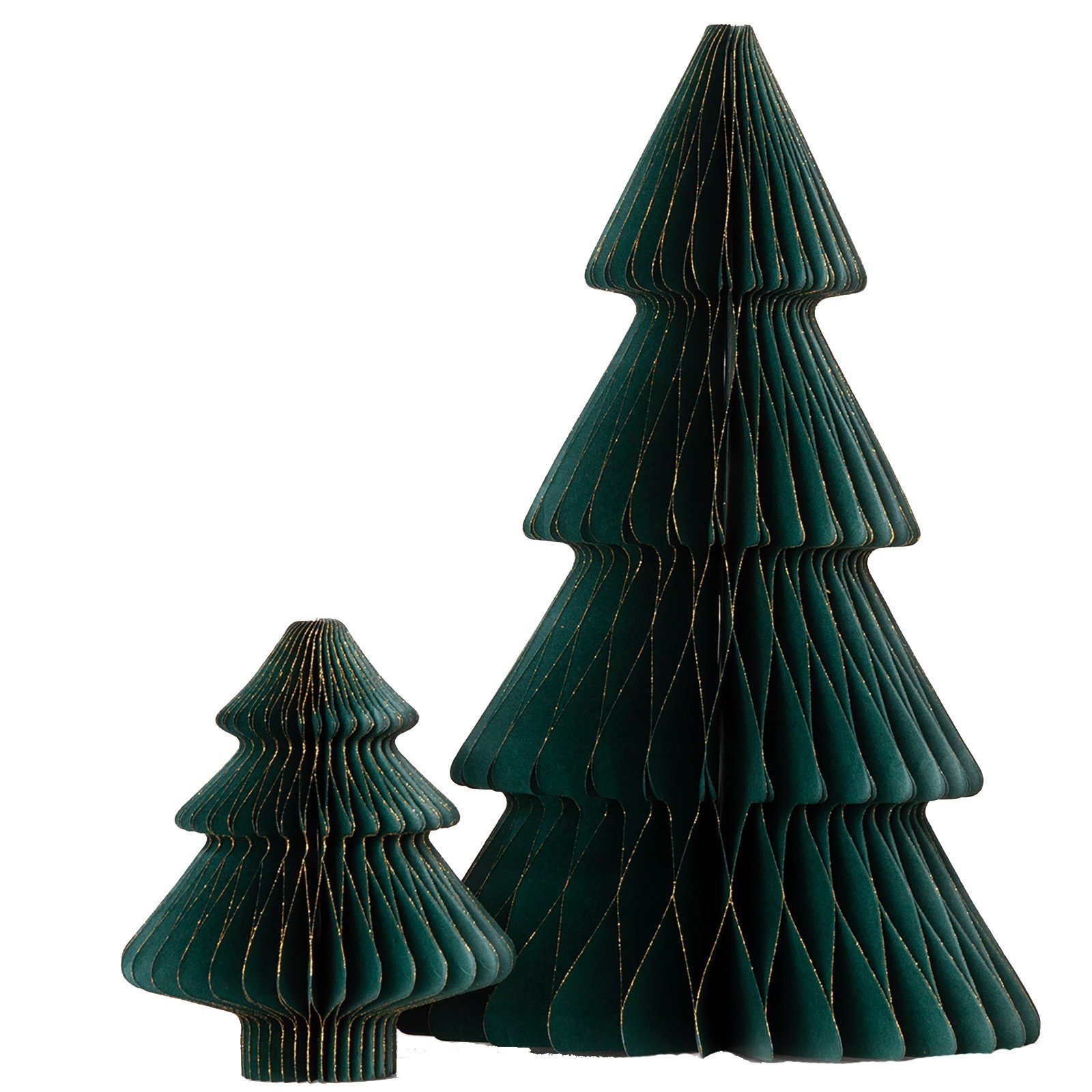 Weihnachtsbaumkugel coopz dunkelgrün Papier Tanne spitz Aufsteller groß