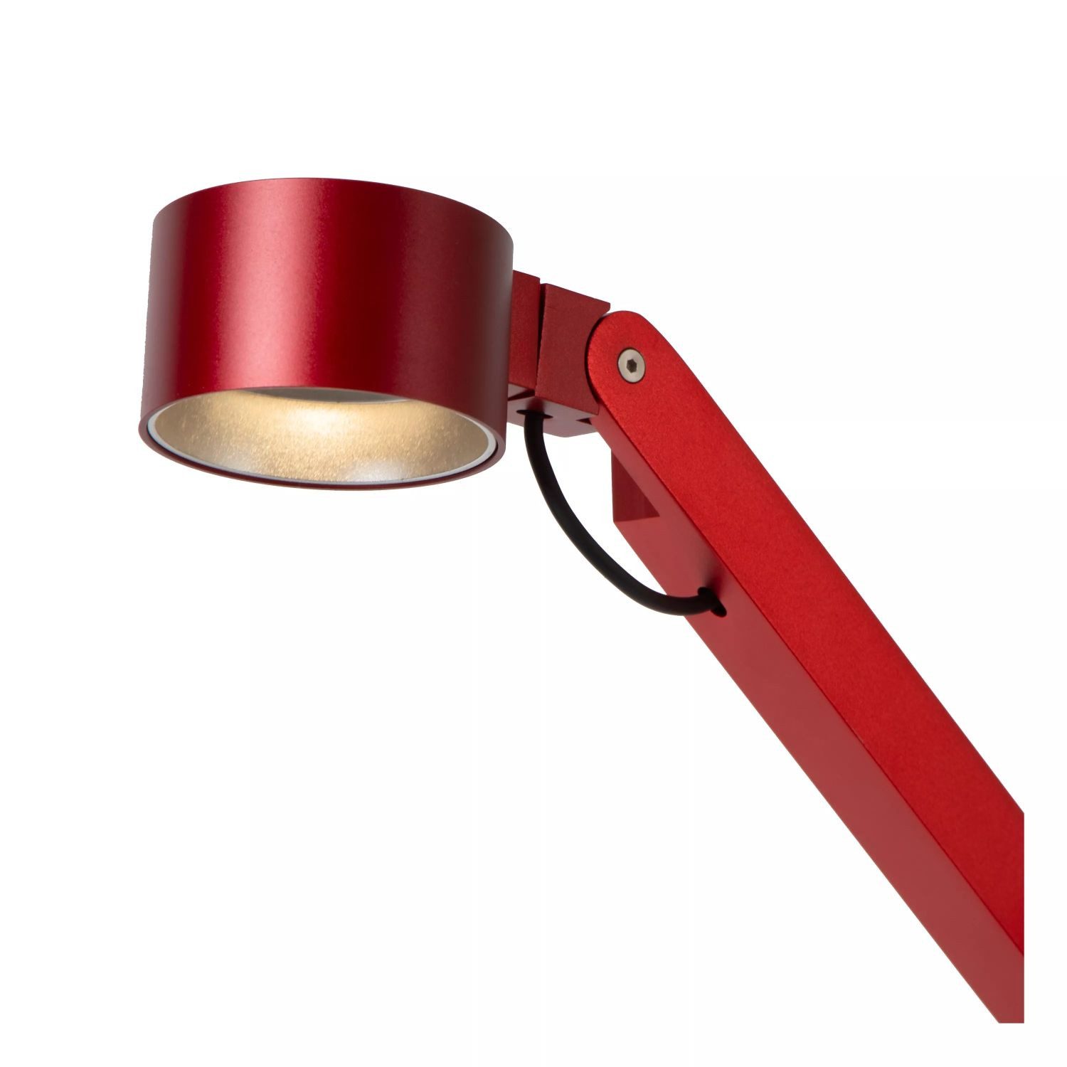 Licht-Erlebnisse Schreibtischlampe RYLIN, LED fest integriert, Warmweiß, LED Aluminium 90 cm hoch Rot warmweißes Licht 3000 K 40-480 lm Modern
