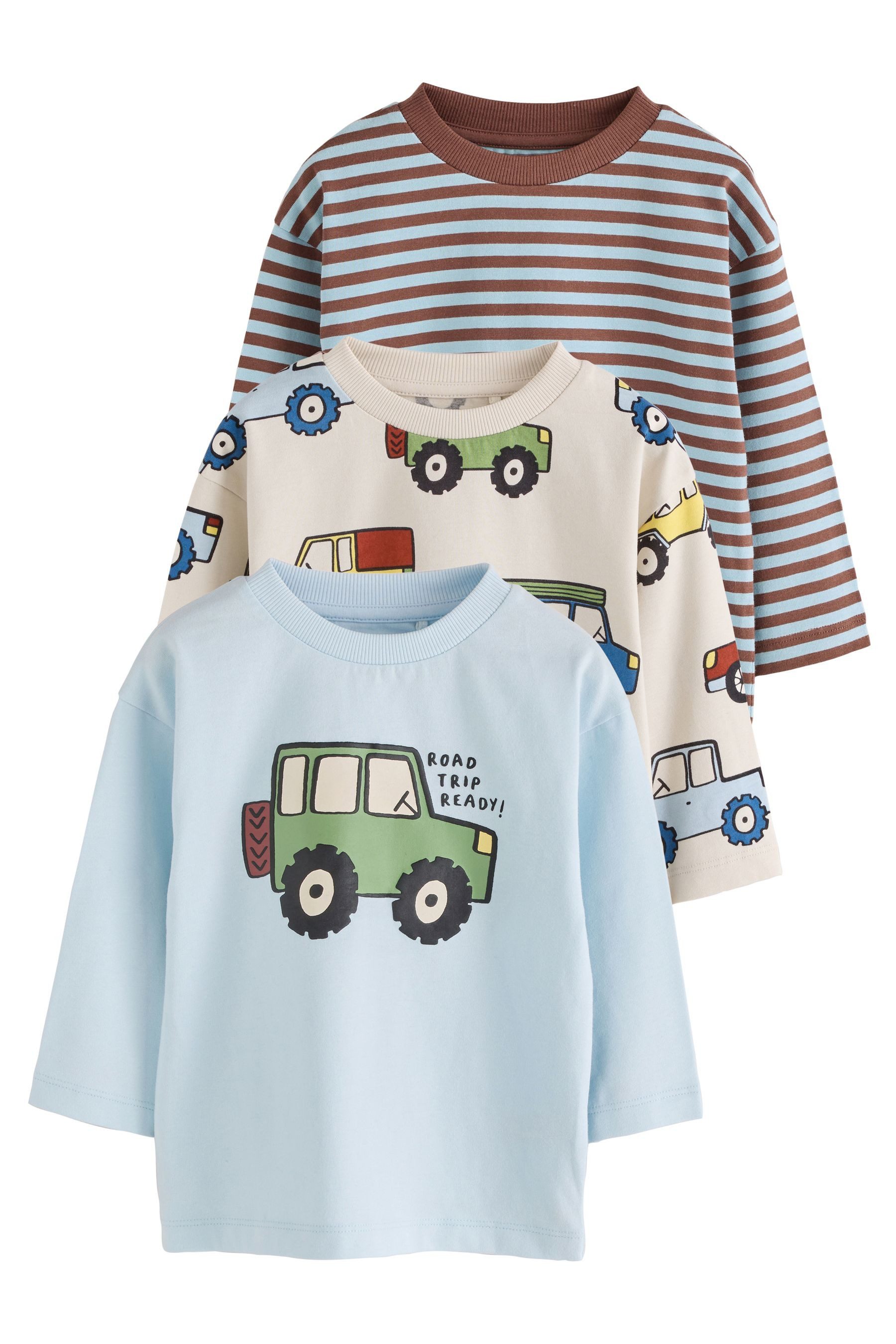 Next Langarmshirt 3er-Pack Langarmshirts mit Grafik (3-tlg)